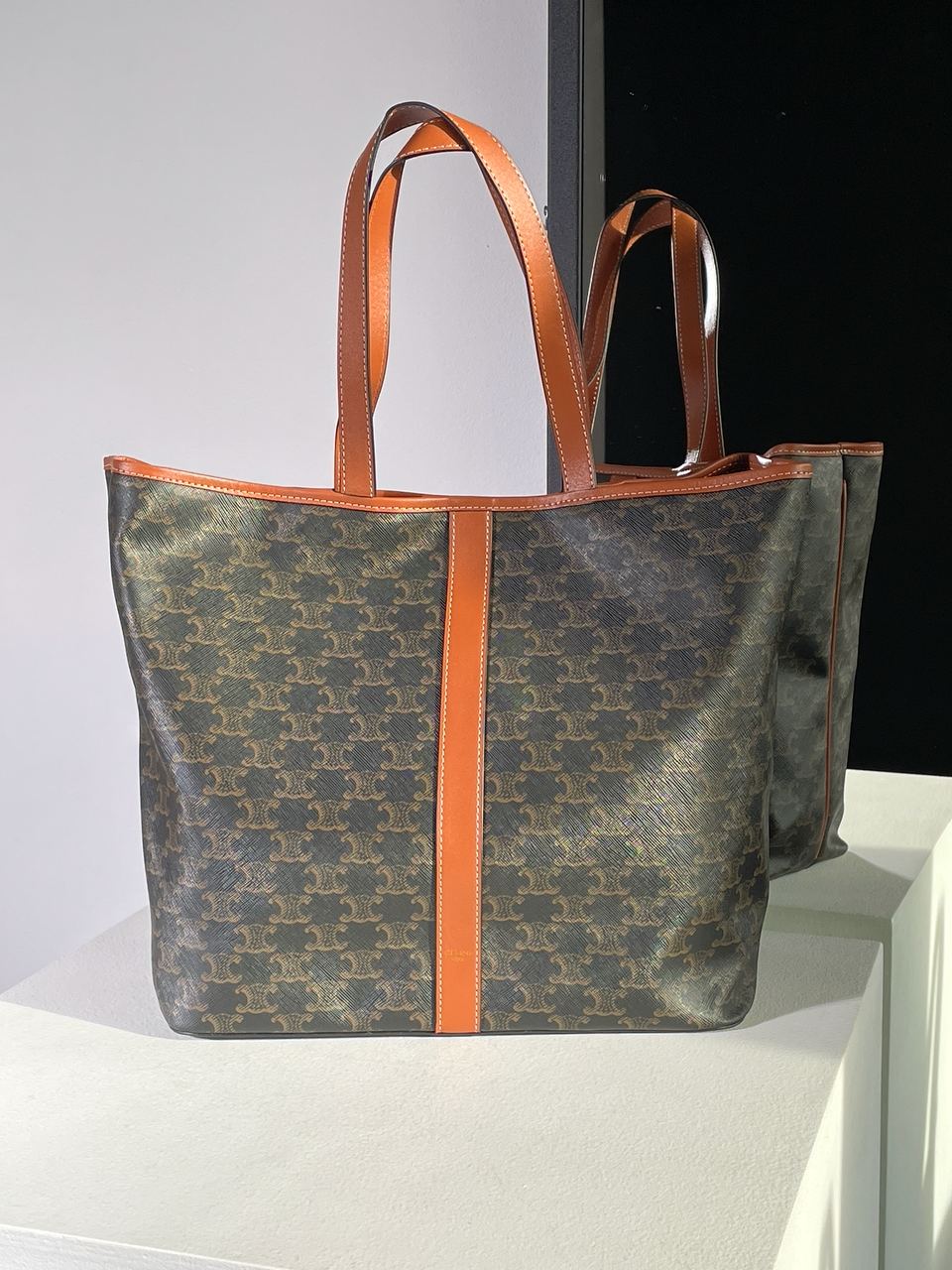 Celine Medium Cabas In Triomphe Canvas Tan - 3