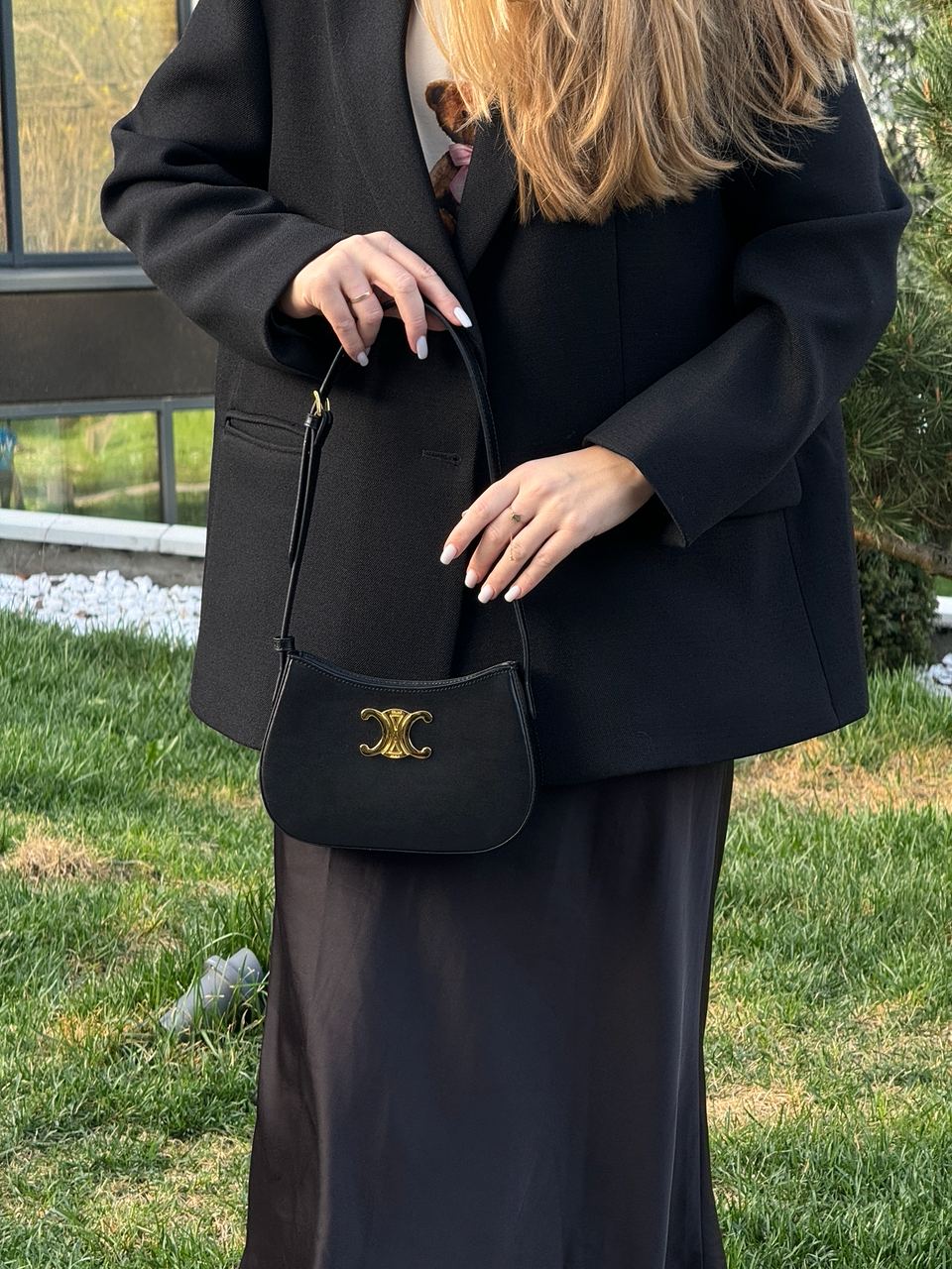 Celine Medium Tilly Bag in Shiny Calfskin Black - 7