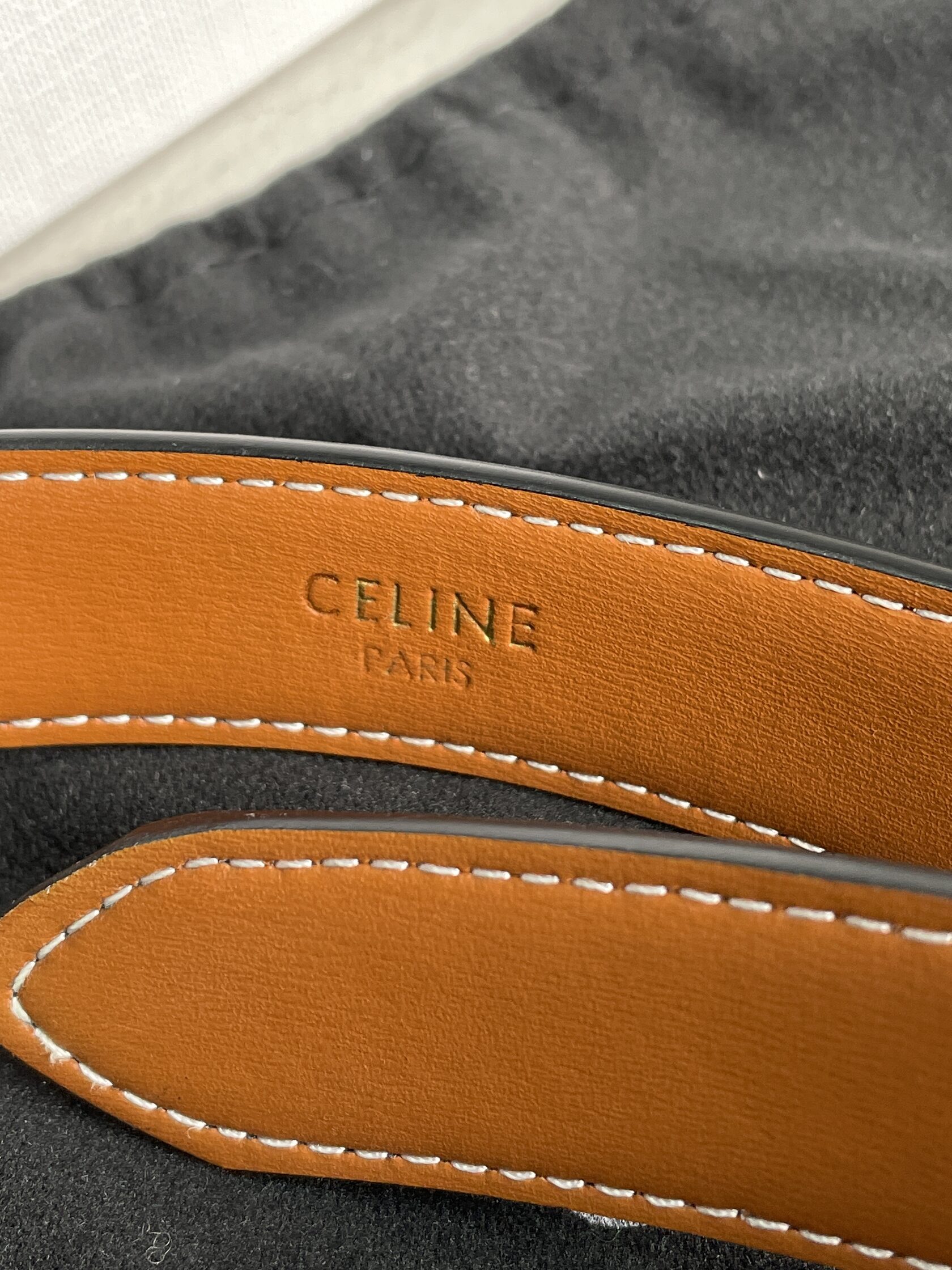 Celine Medium Triomphe Belt In Triomphe Canvas And Calfskin Tan - 11