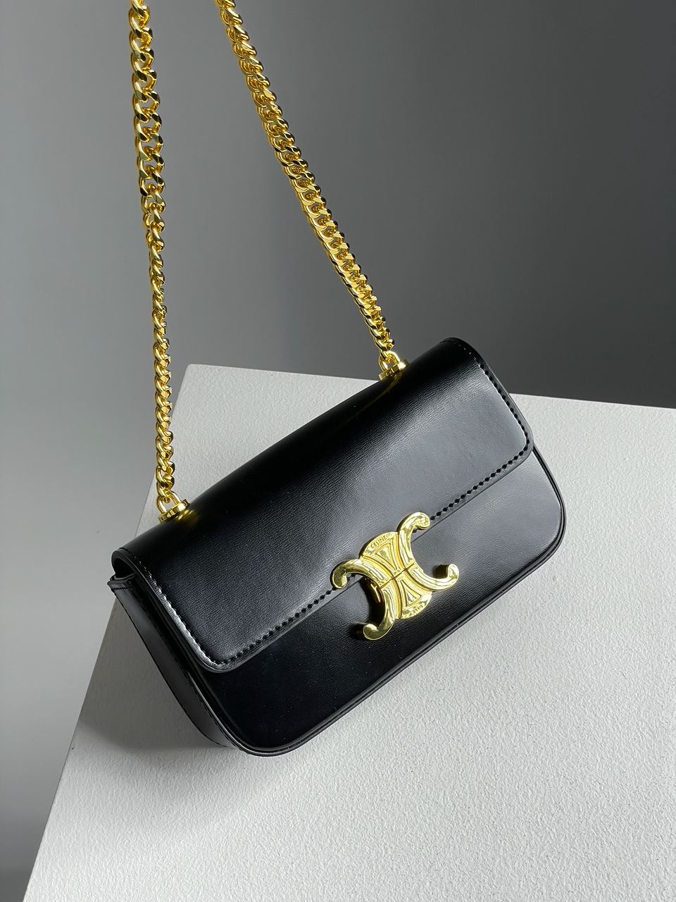 Celine Shoulder Bag Claude In Shiny Calfskin Black - 5