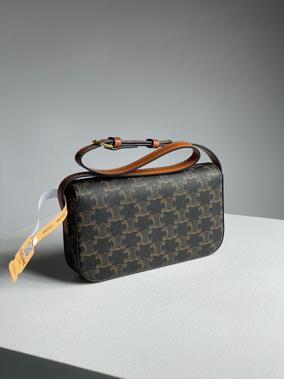 Celine Shoulder Bag Claude In Triomphe Canvas And Calfskin Tan - 20