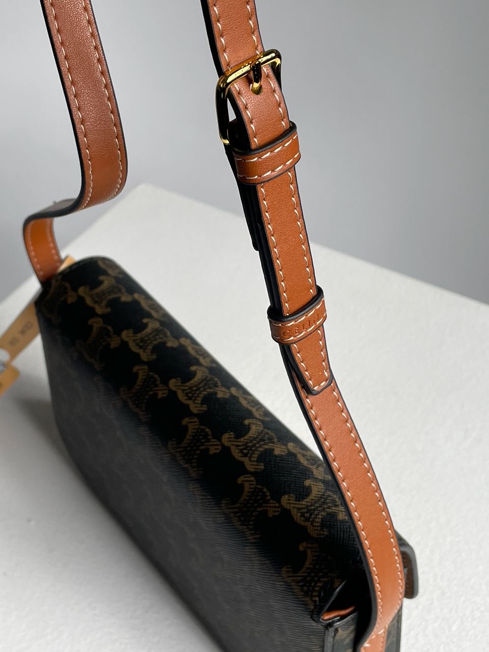 Celine Shoulder Bag Claude In Triomphe Canvas And Calfskin Tan - 22