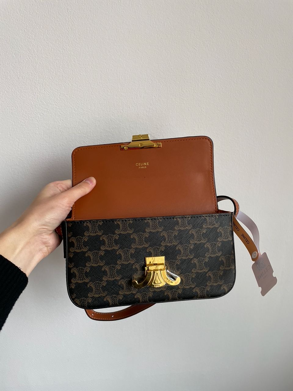 Celine Shoulder Bag Claude In Triomphe Canvas And Calfskin Tan - 27