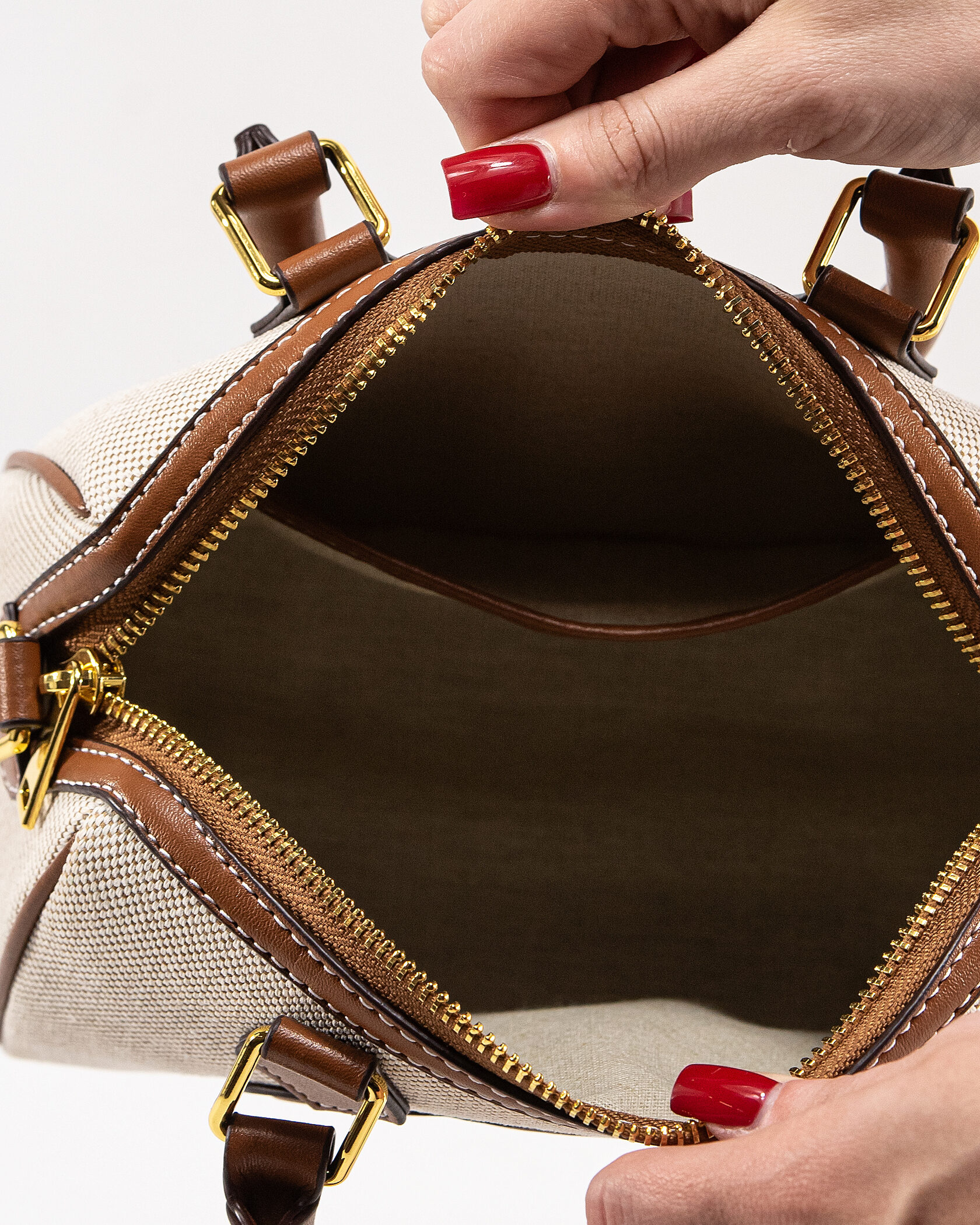 Celine Small Boston Cuir Triomphe in Textile and Calfskin - 15