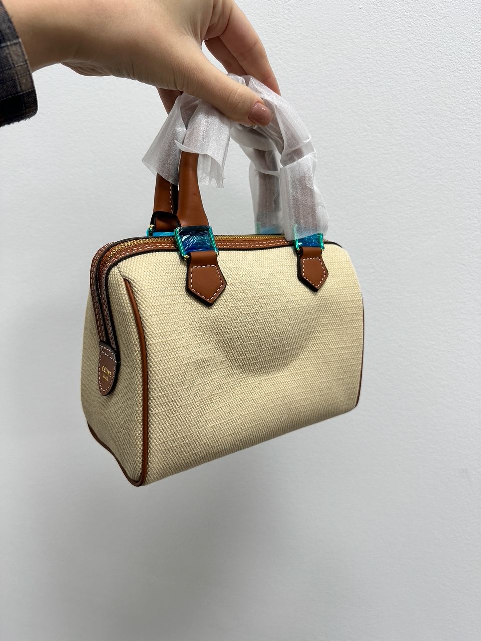 Celine Small Boston Cuir Triomphe in Textile and Calfskin - 18