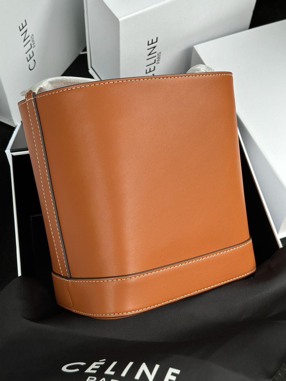 Celine Small Bucket Cuir Triomphe In Smooth Calfskin Tan Brown - 19