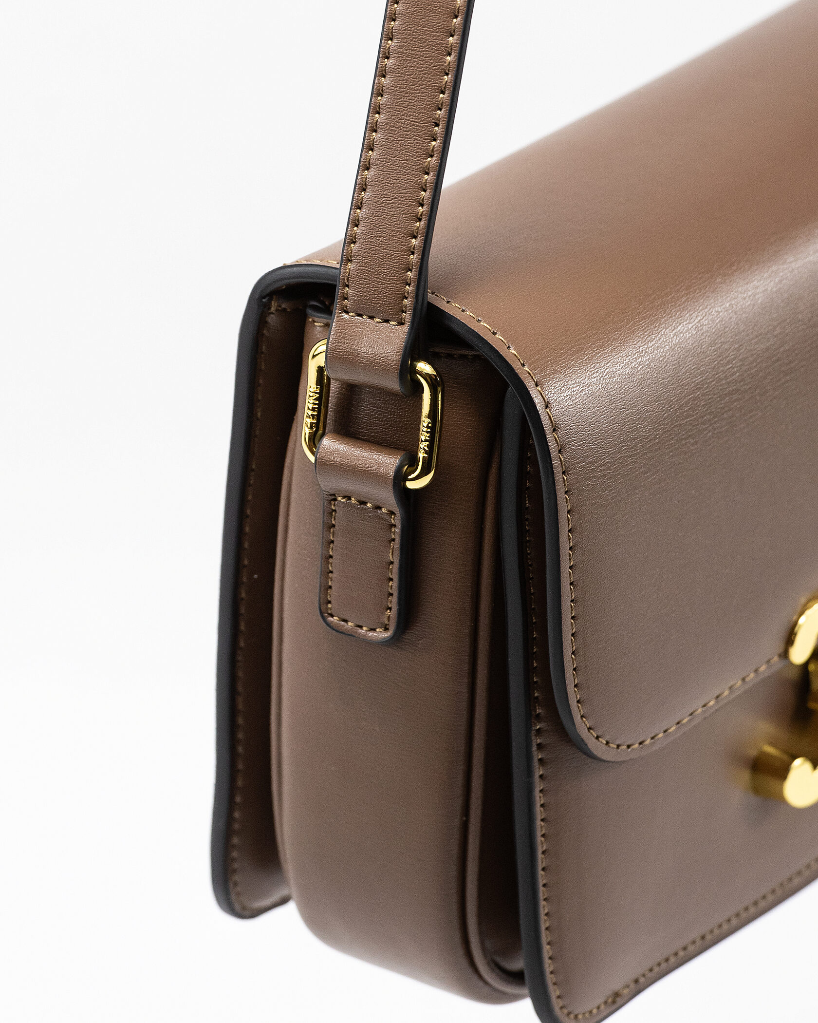 Celine Teen Triomphe Bag Brown in Shiny Calfskin - 8