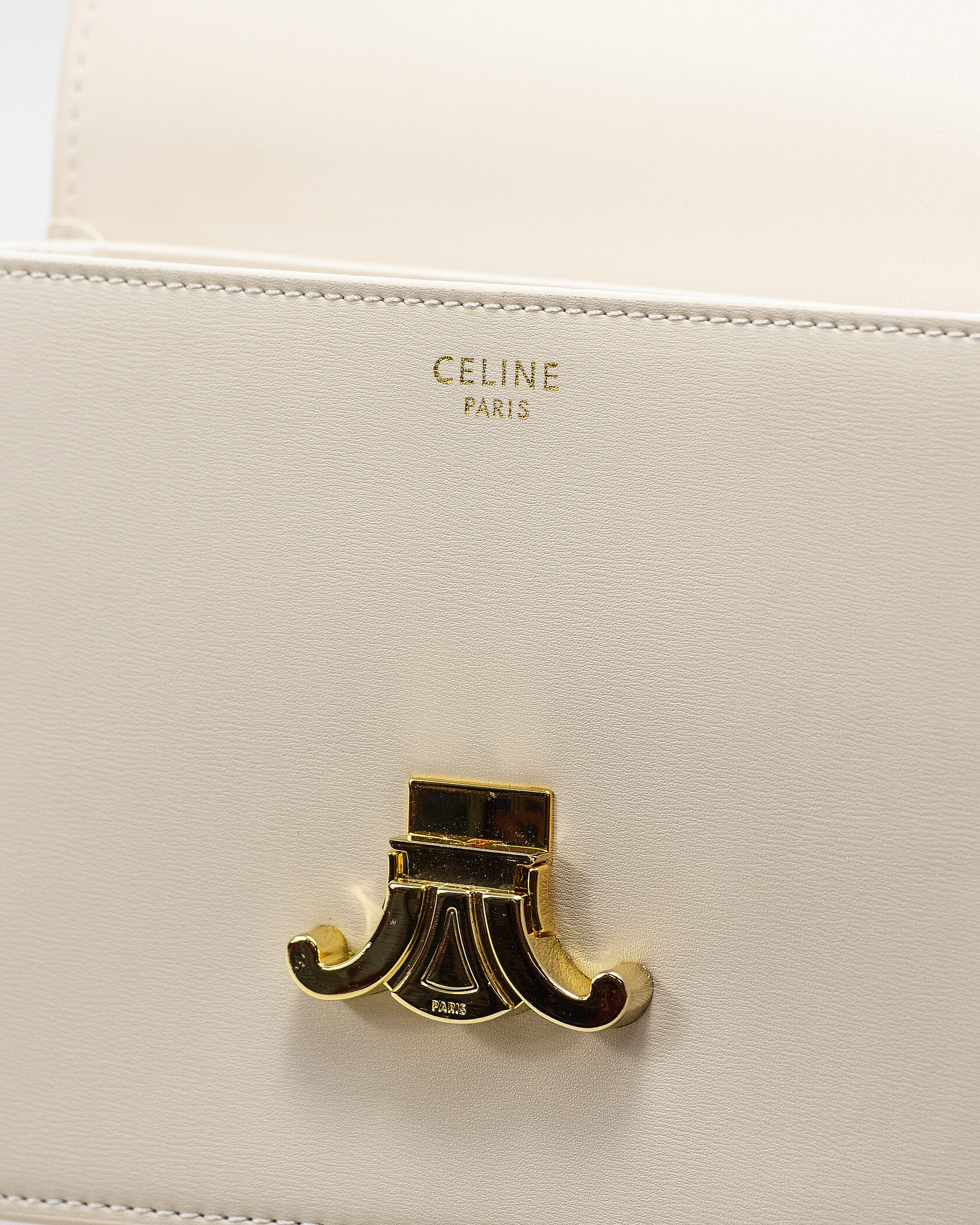 Celine Teen Triomphe Bag in Shiny Calfskin Milk - 14