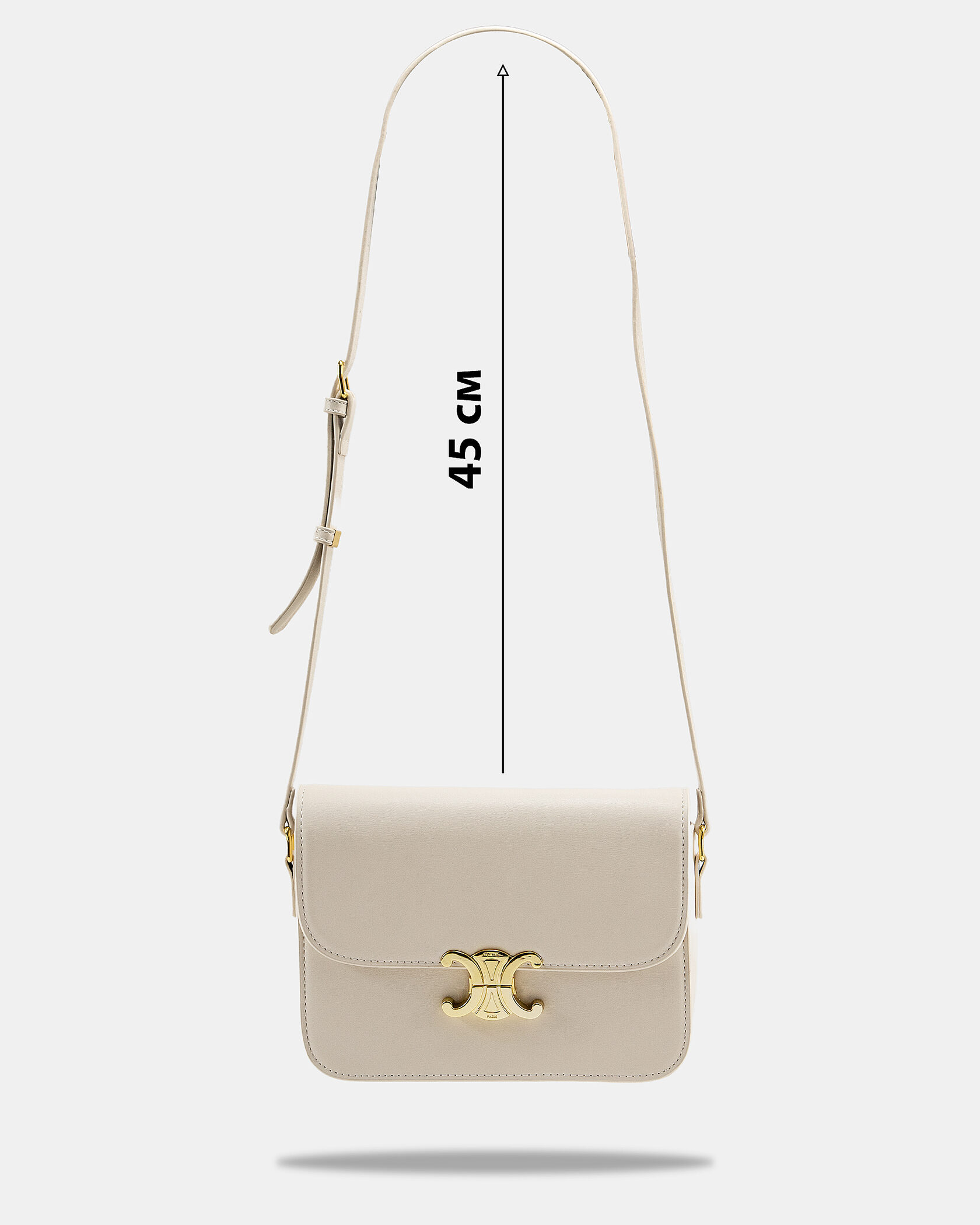 Celine Teen Triomphe Bag in Shiny Calfskin Milk - 4