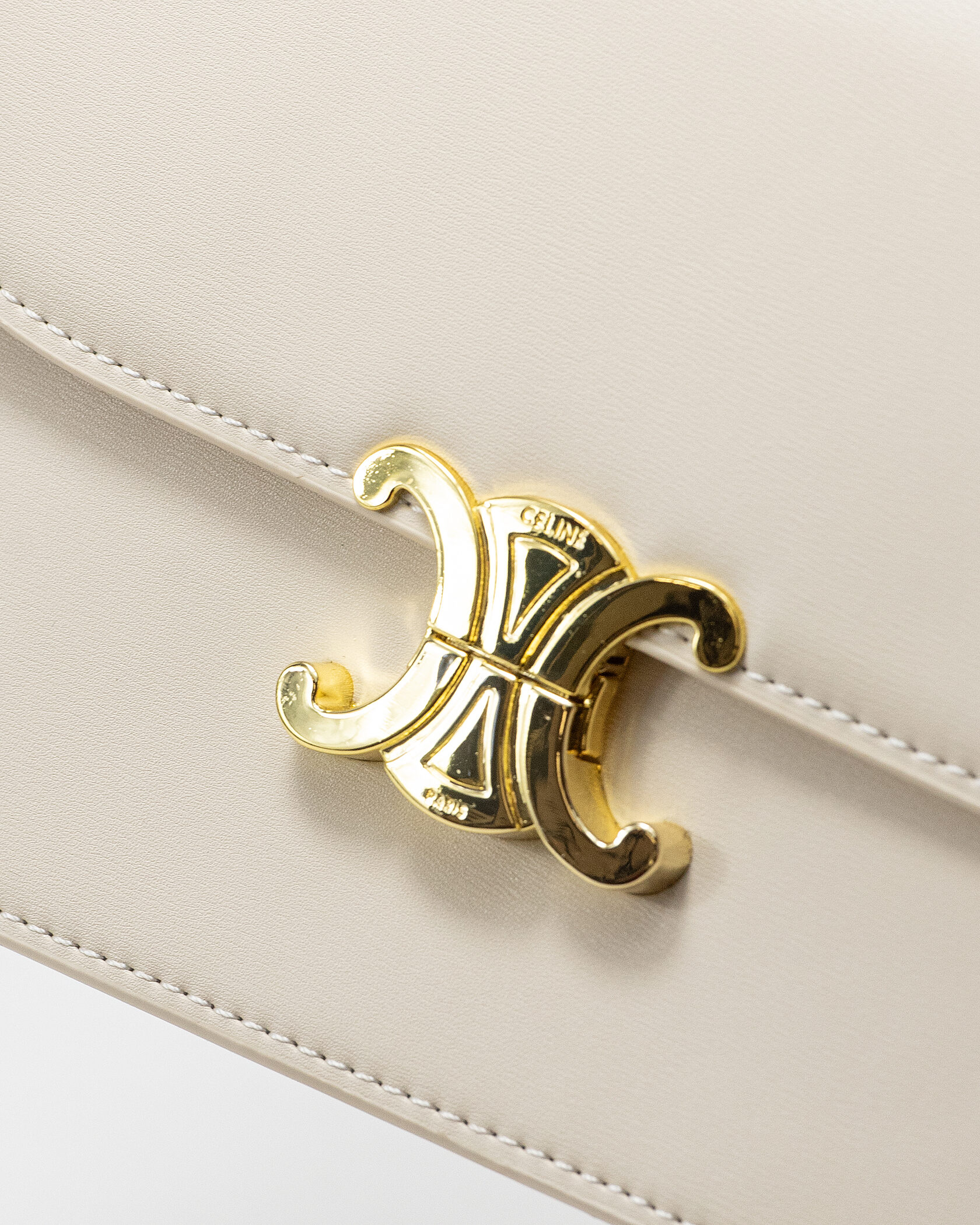 Celine Teen Triomphe Bag in Shiny Calfskin Milk - 7