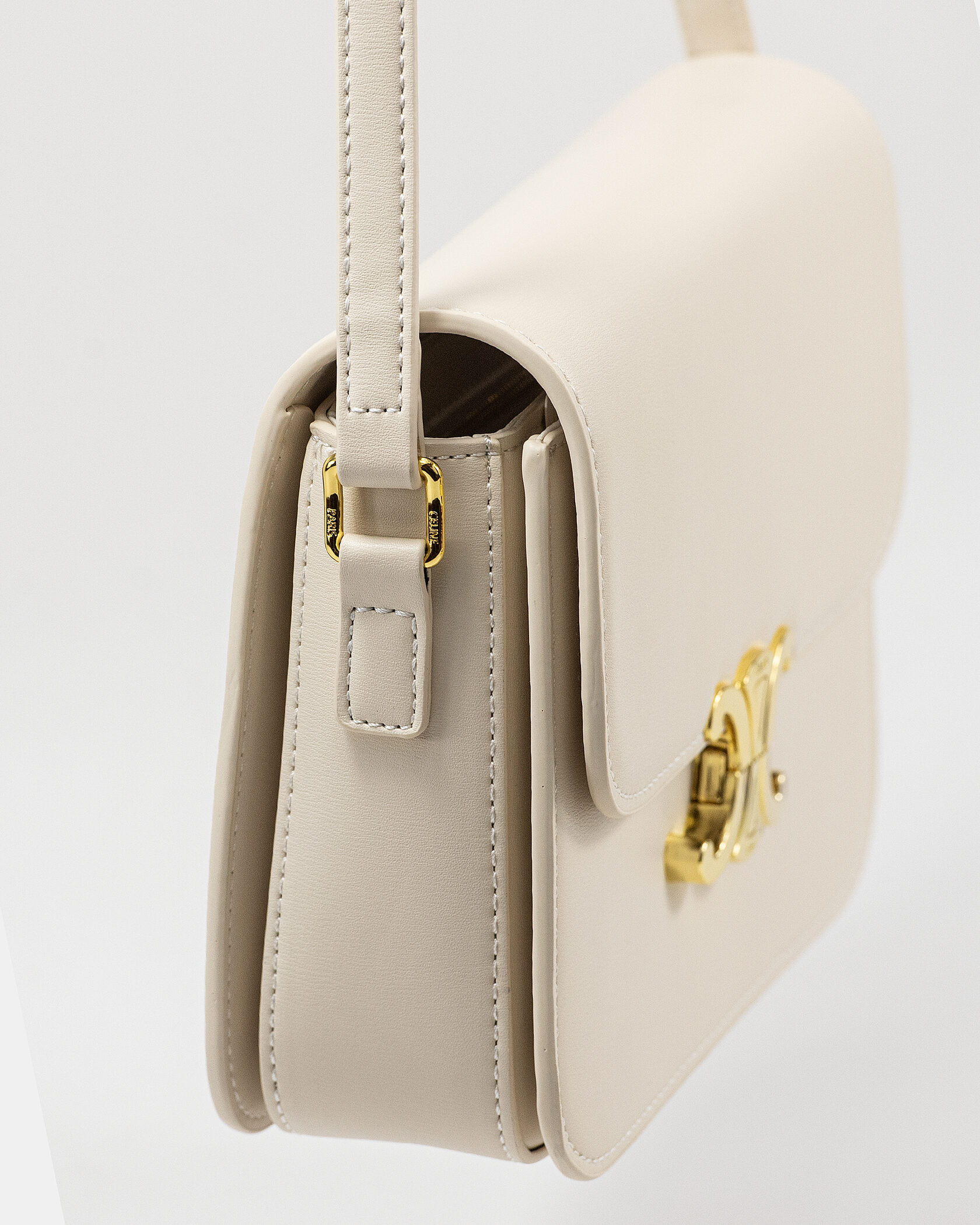 Celine Teen Triomphe Bag in Shiny Calfskin Milk - 8