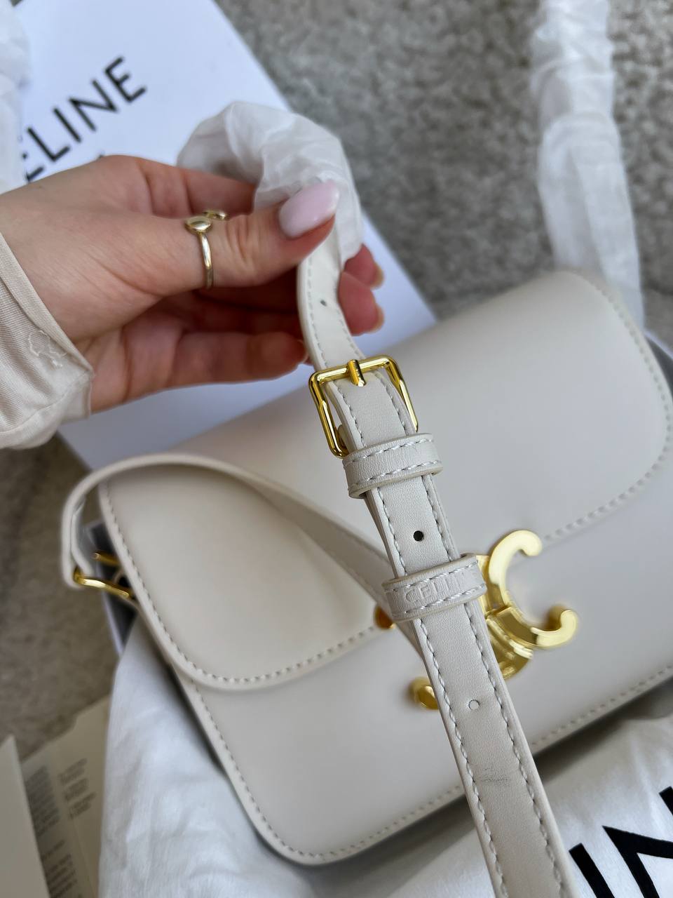 Celine Teen Triomphe Bag in Shiny Calfskin - 13