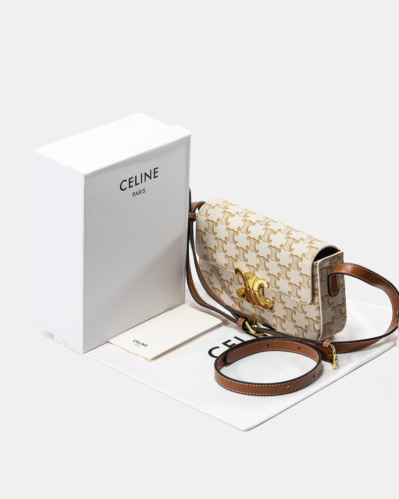 Celine Teen Triomphe Bag in Triomphe Canvas Natural/Tan - 2