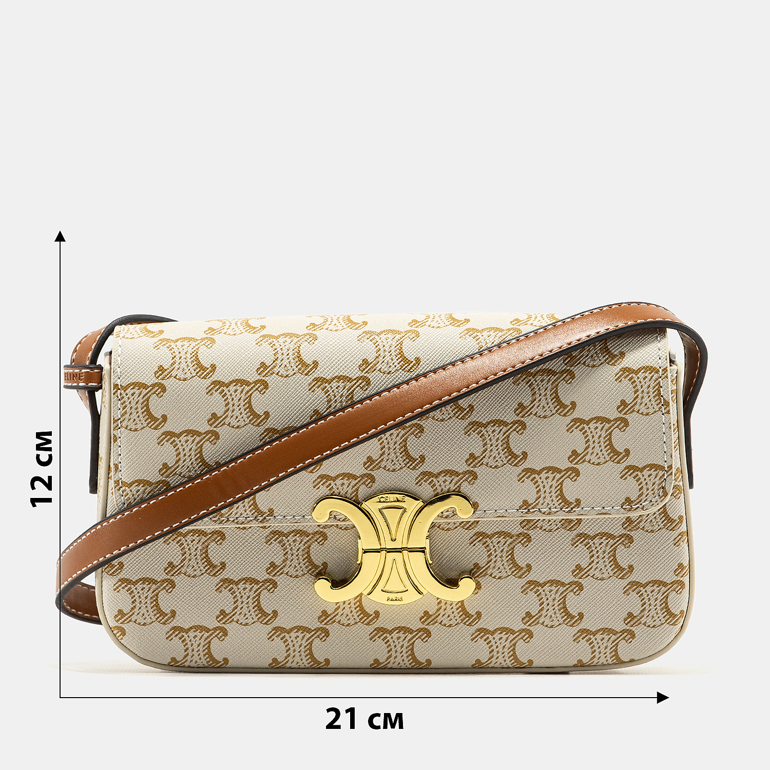 Celine Teen Triomphe Bag in Triomphe Canvas Natural/Tan - 3