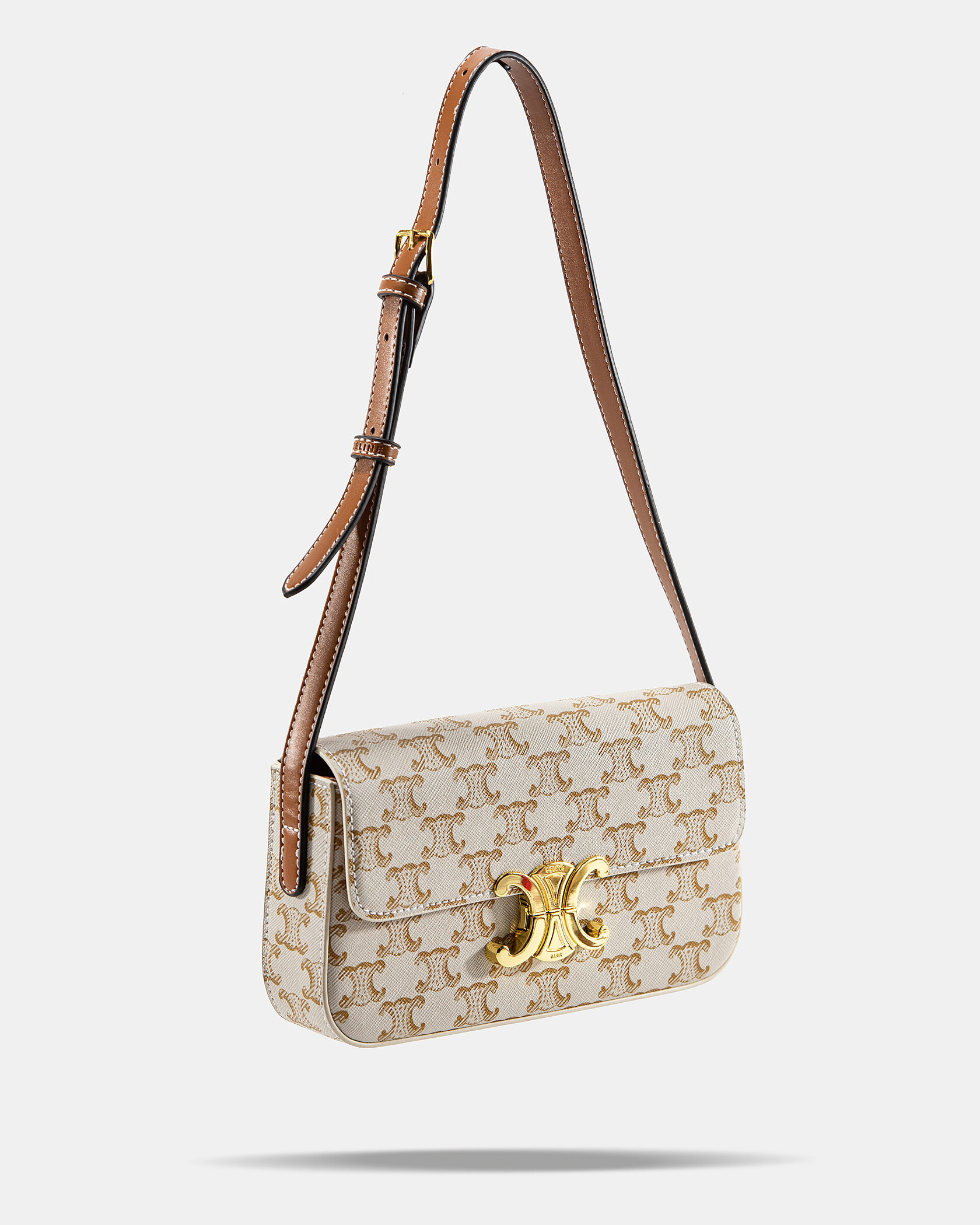 Celine Teen Triomphe Bag in Triomphe Canvas Natural/Tan - 6