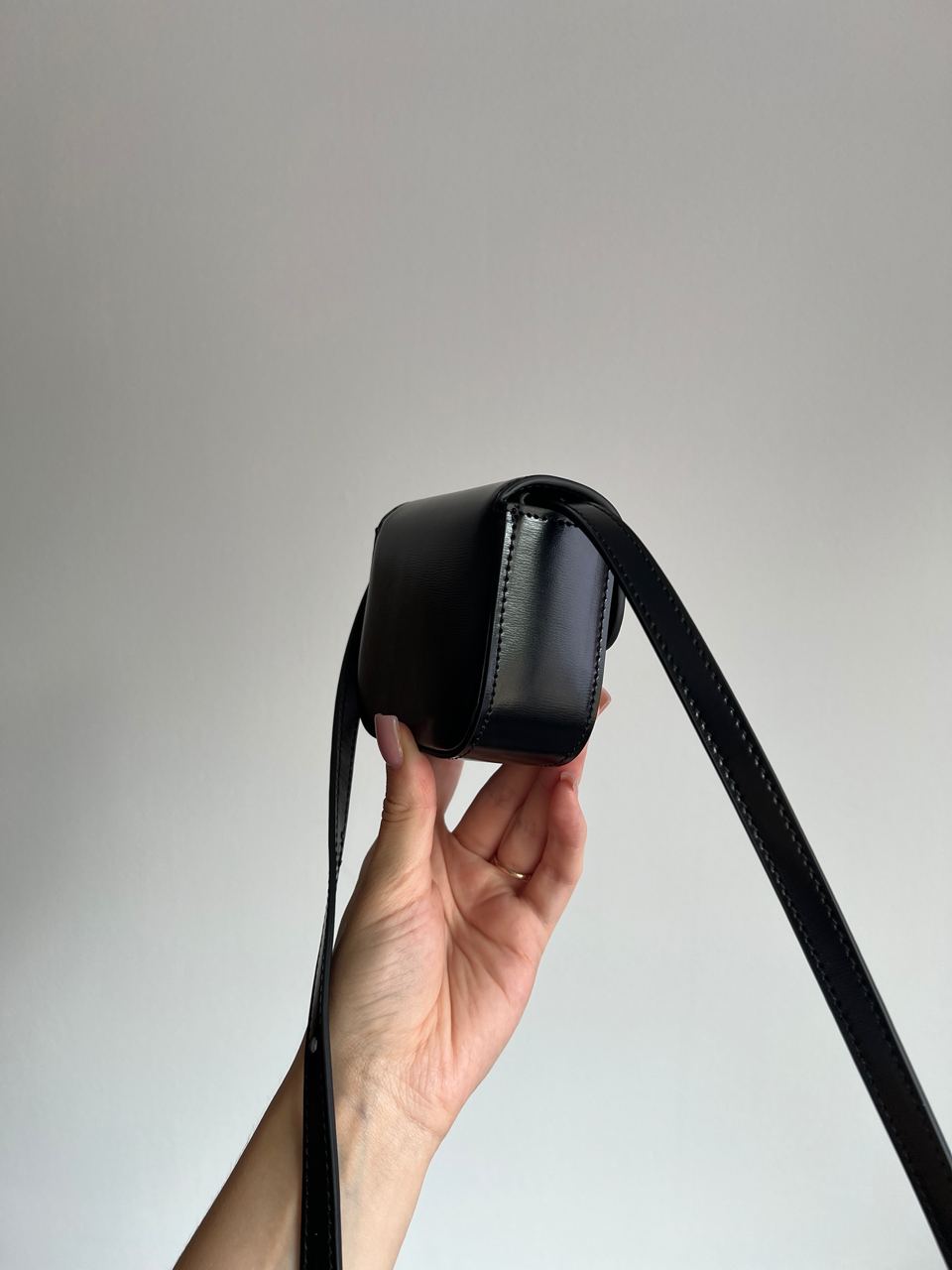 Celine Triomphe Mini Claude Shoulder Bag Black - 5