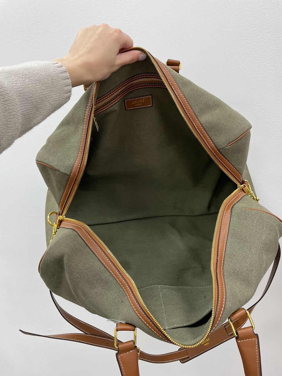 Celine Women Large Voyage Bag in Textile with Celine Print and Calfskin - 12