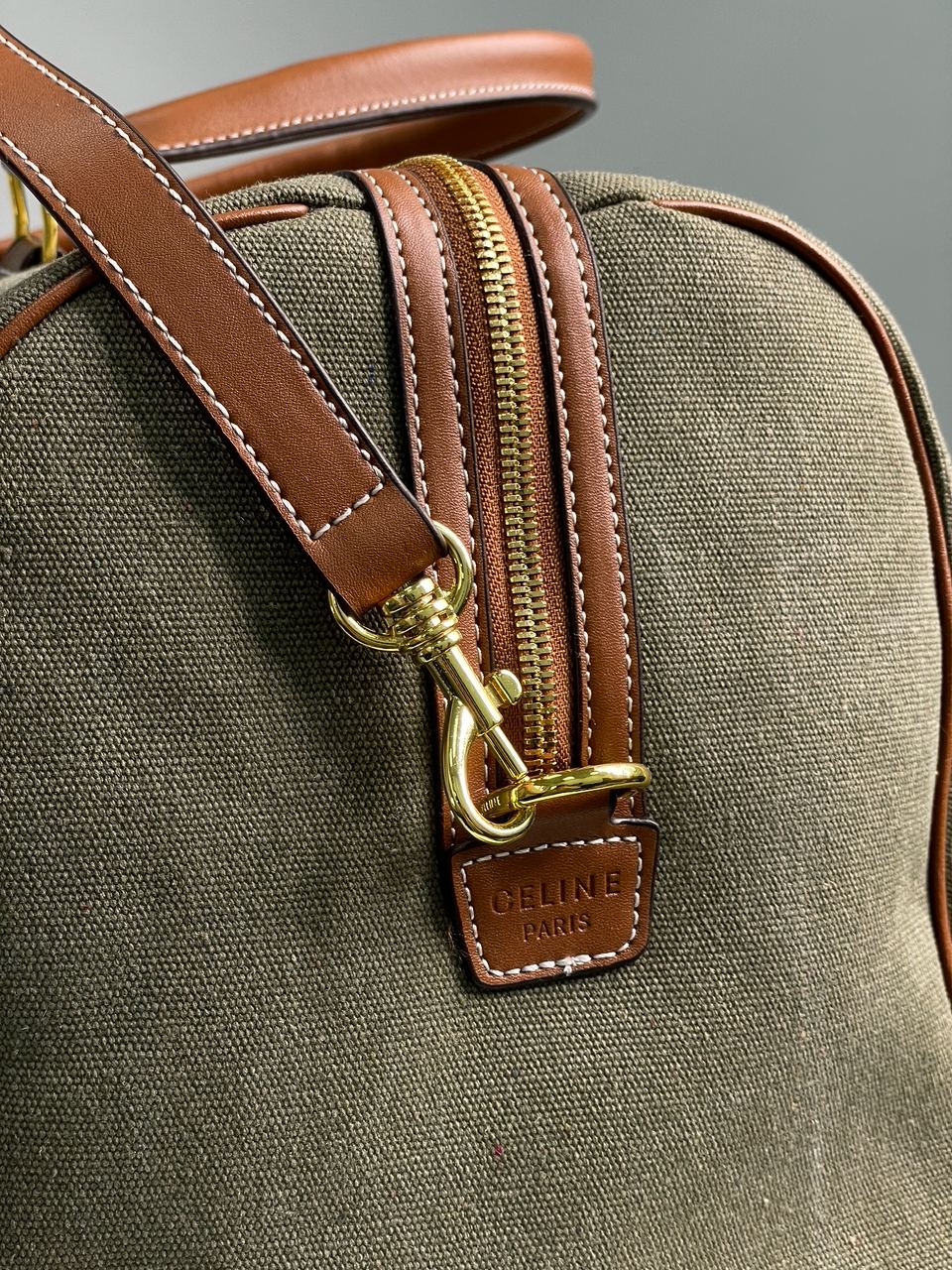 Celine Women Large Voyage Bag in Textile with Celine Print and Calfskin - 16