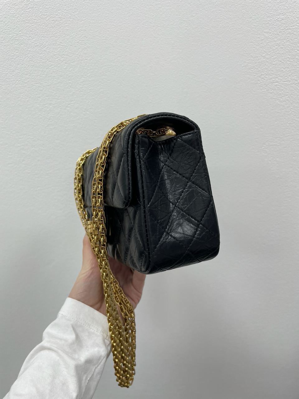 Chanel 1.55 Reissue Double Flap Leather Bag Black/Gold - 8