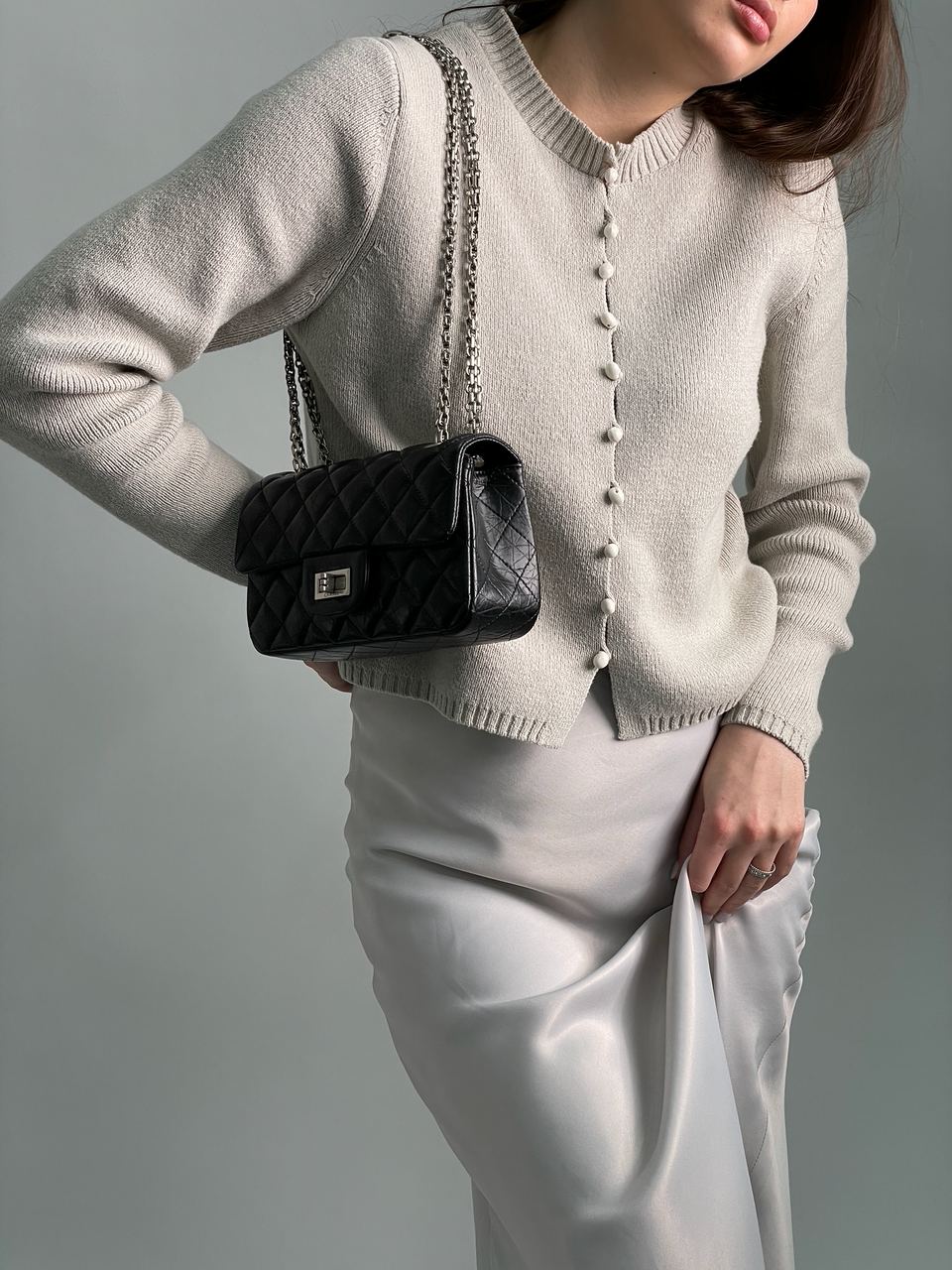 Chanel 1.55 Reissue Double Flap Leather Bag Black/Silver - 4