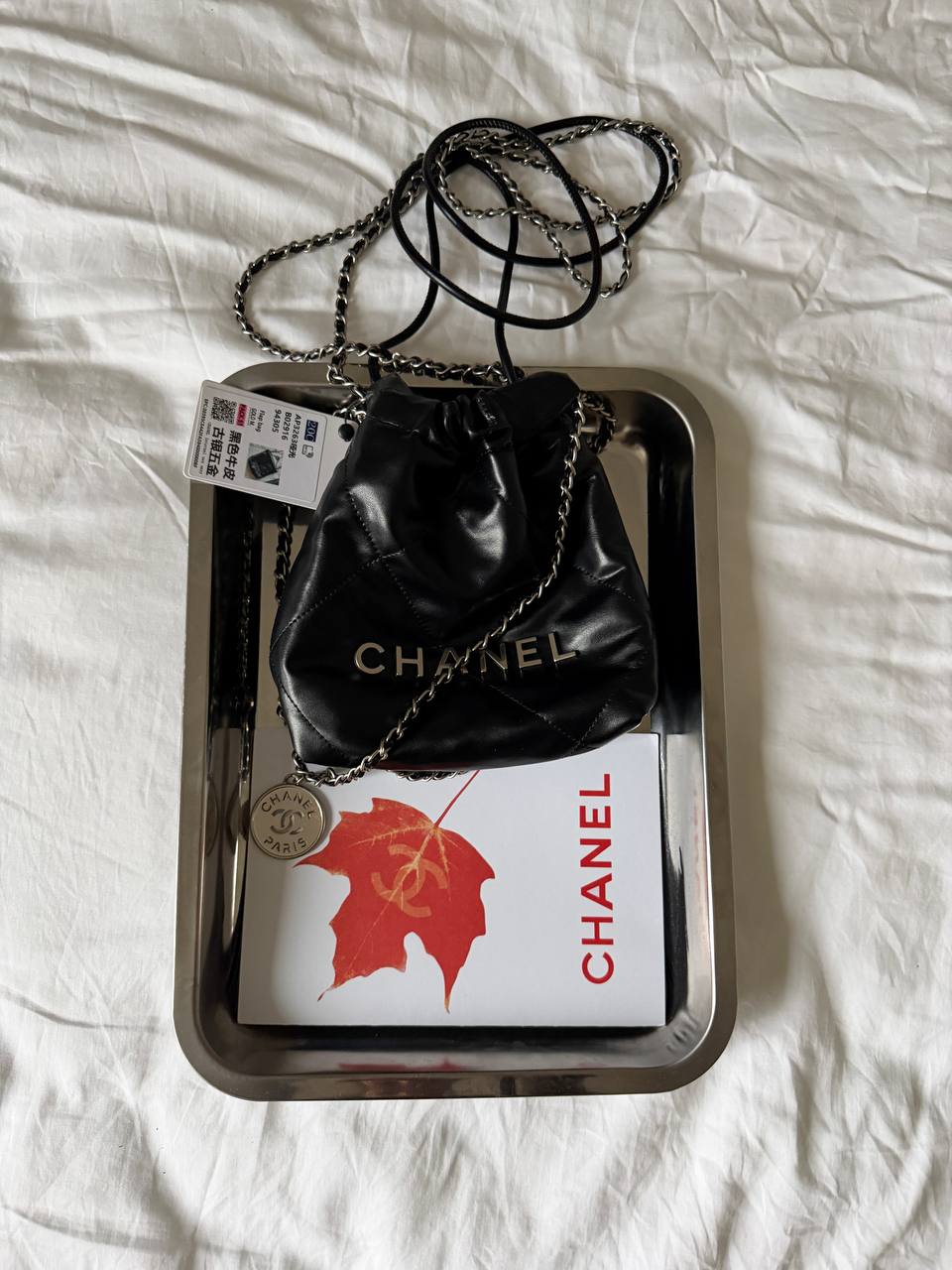 Chanel 22 Handbag Black Quilted Calfskin with Silver Hardware - 2