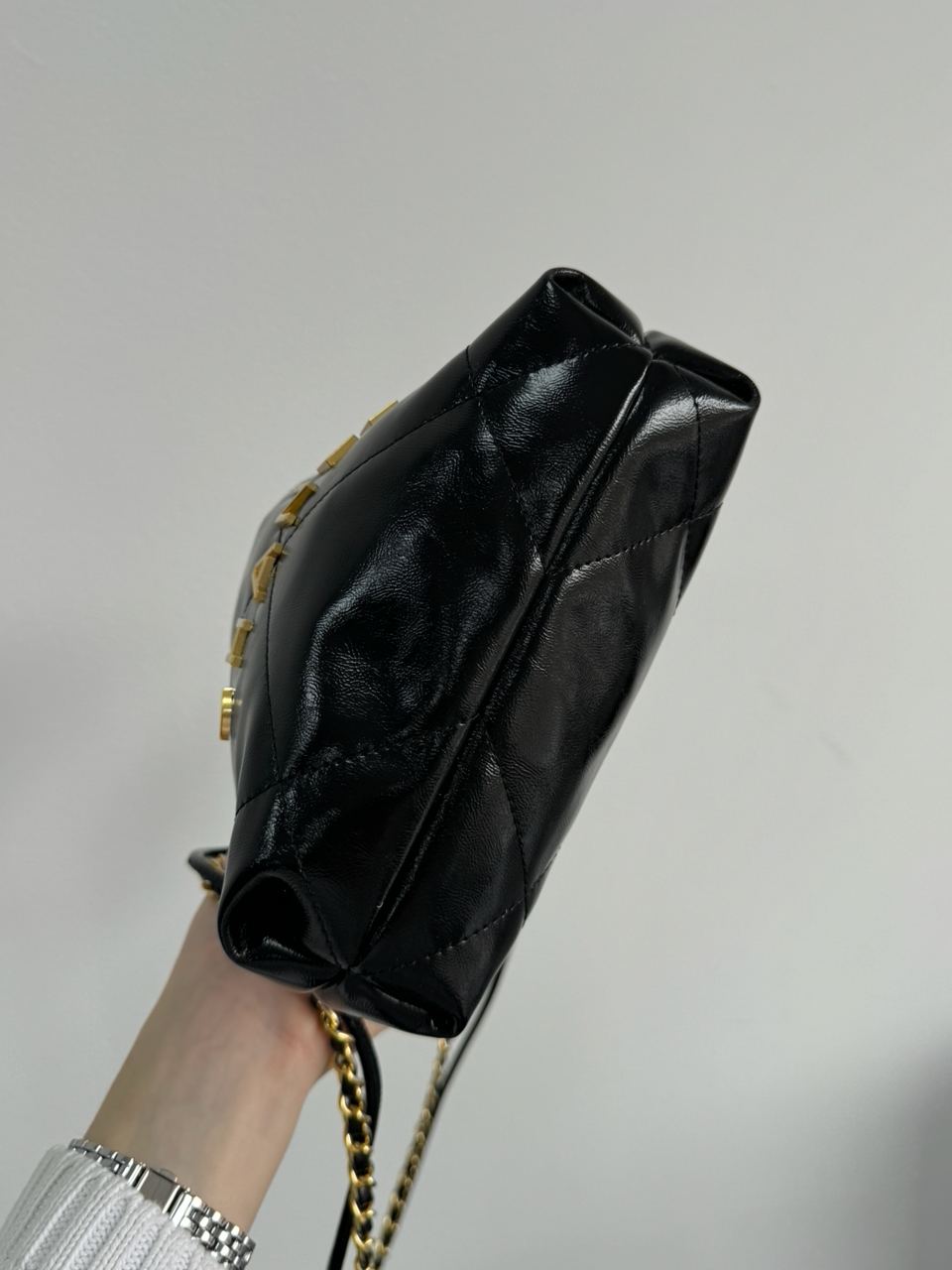 Chanel Black Quilted Calfskin Mini 22 Bag Gold Hardware - 22