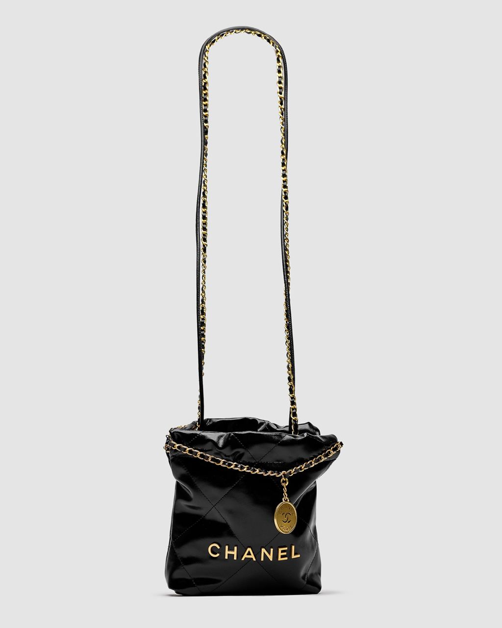 Chanel Black Quilted Calfskin Mini 22 Bag Gold Hardware - 5
