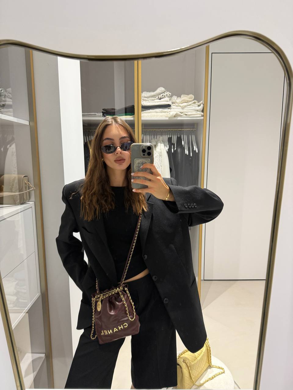 Chanel Burgundy Quilted Calfskin Mini 20 Bag Gold - 5