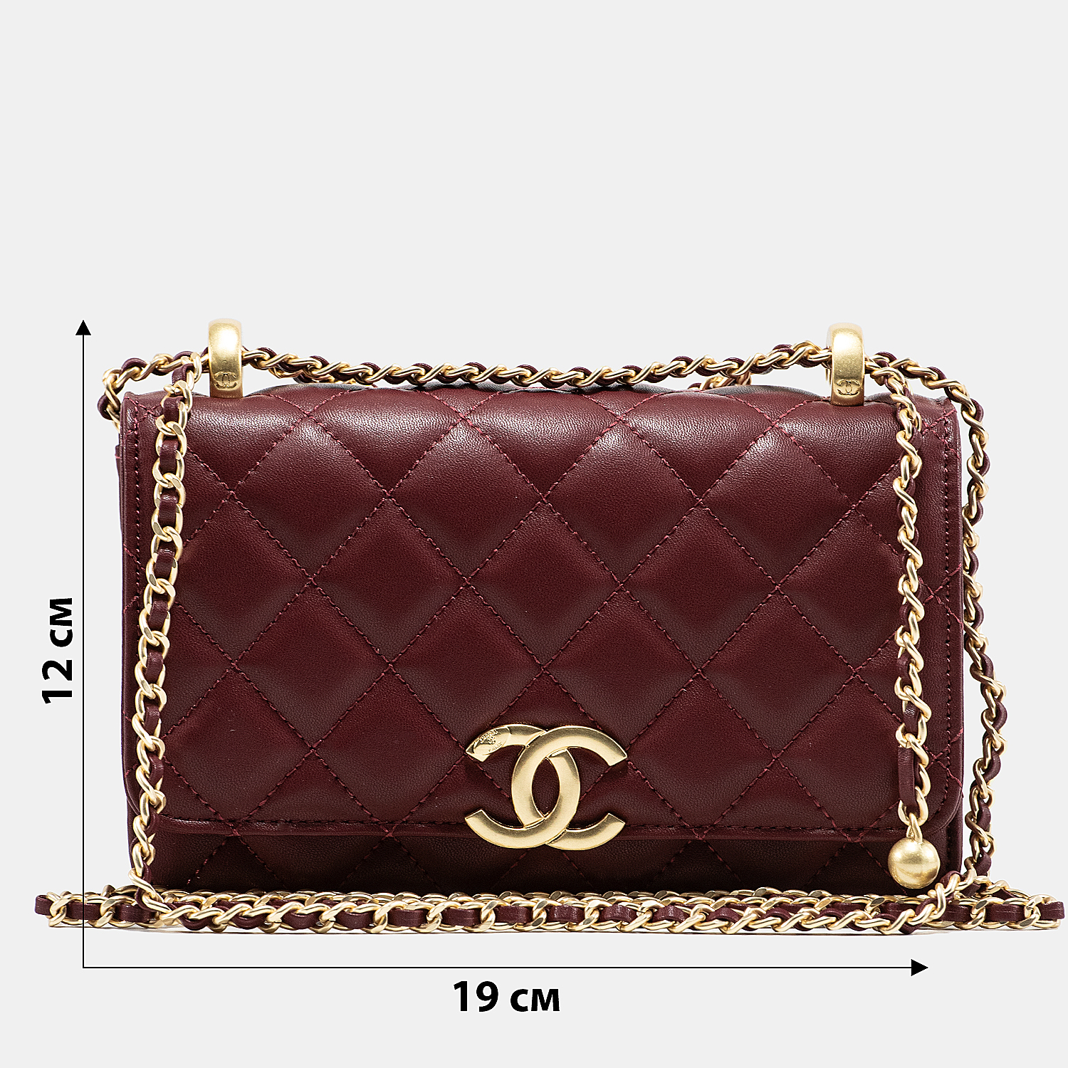 Chanel Calfskin Quilted Perfect Fit Wallet On Chain Burgundy/Gold - 3