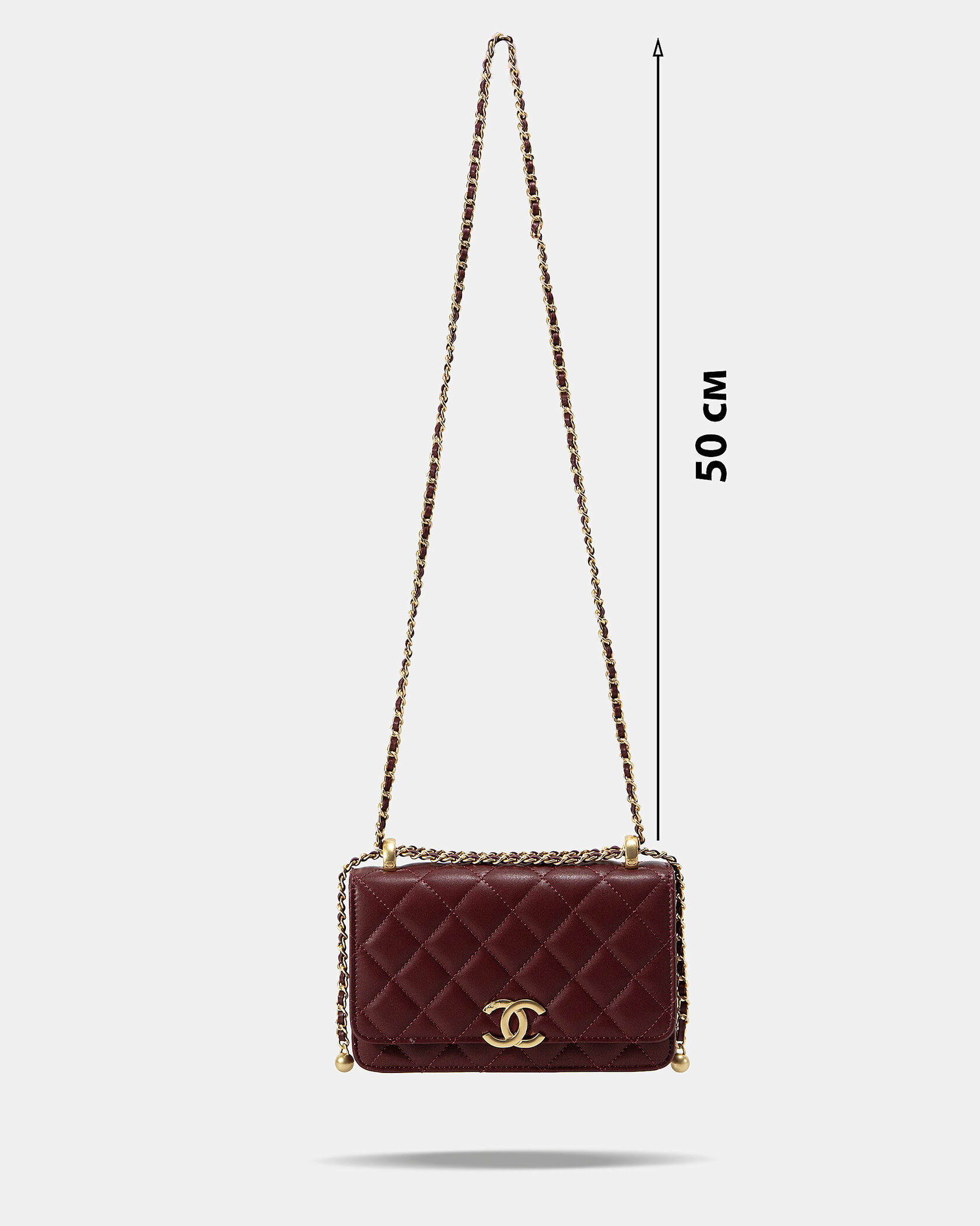 Chanel Calfskin Quilted Perfect Fit Wallet On Chain Burgundy/Gold - 4