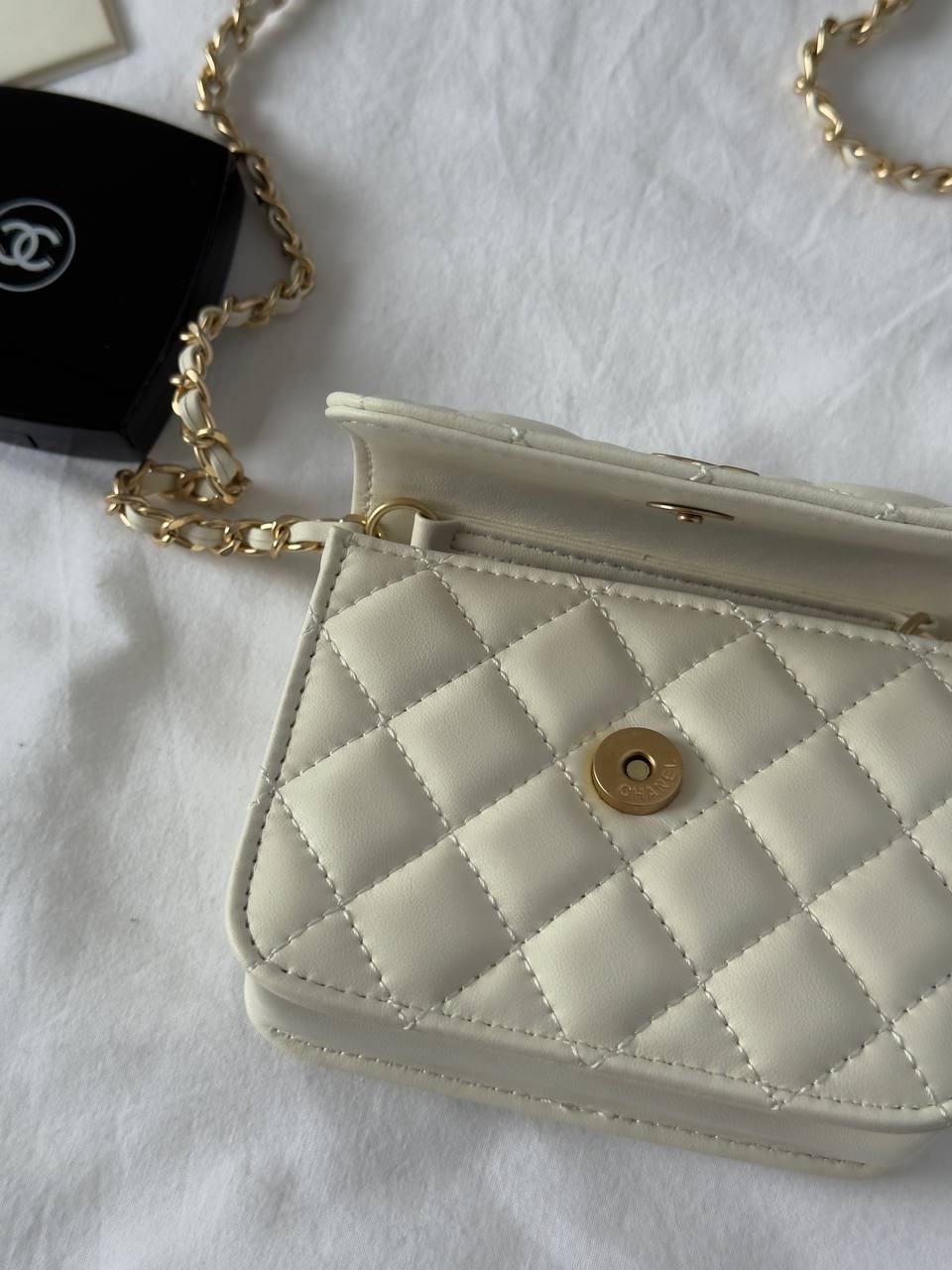 Chanel Calfskin Quilted Perfect Fit Wallet On Chain Mioni Milk - 10