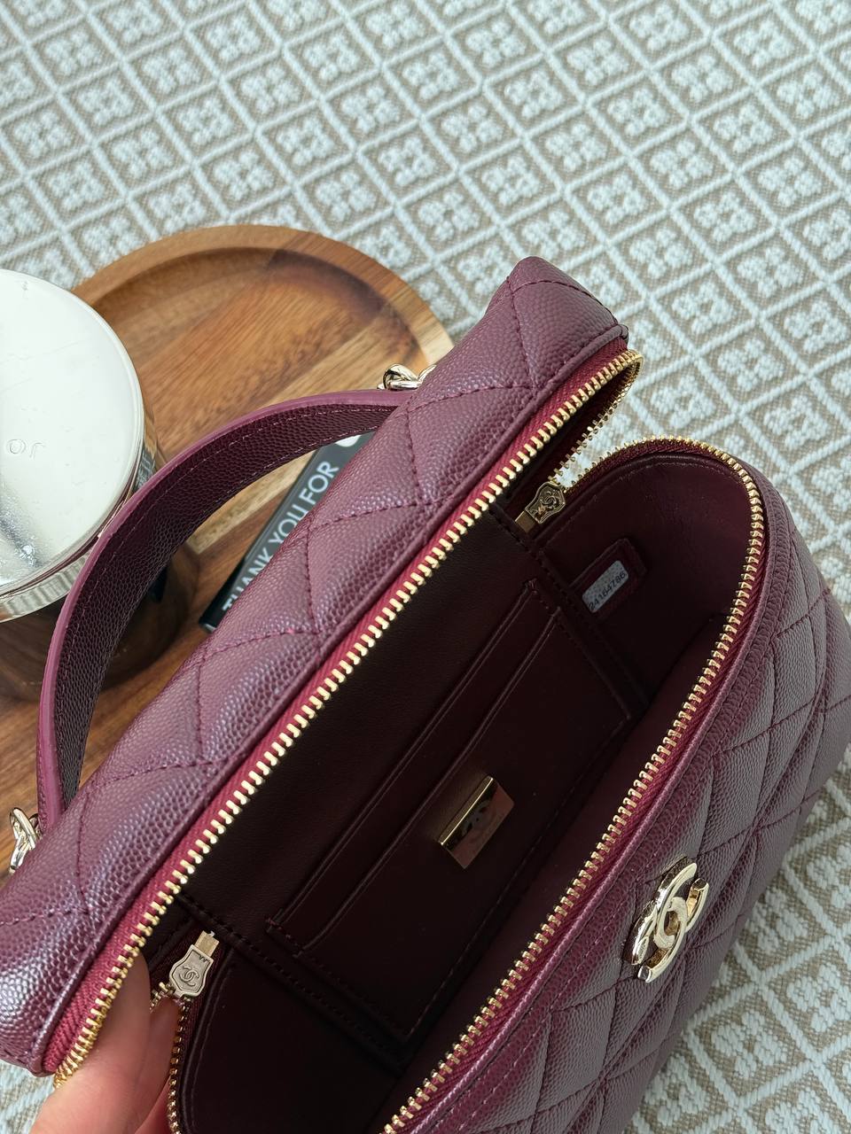 Chanel Caviar Quilted CC Top Handle Long Vanity - 12