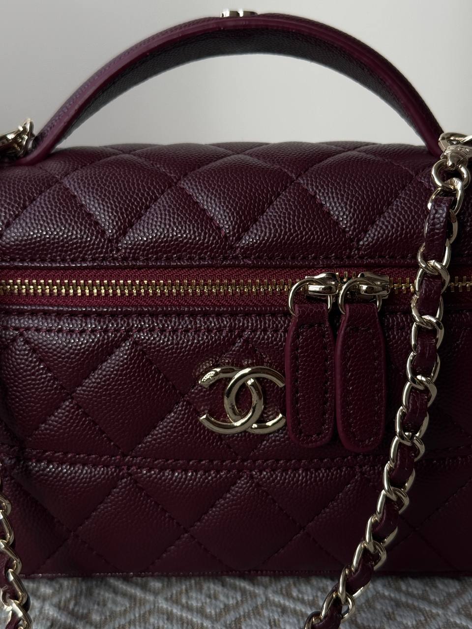 Chanel Caviar Quilted CC Top Handle Long Vanity - 3