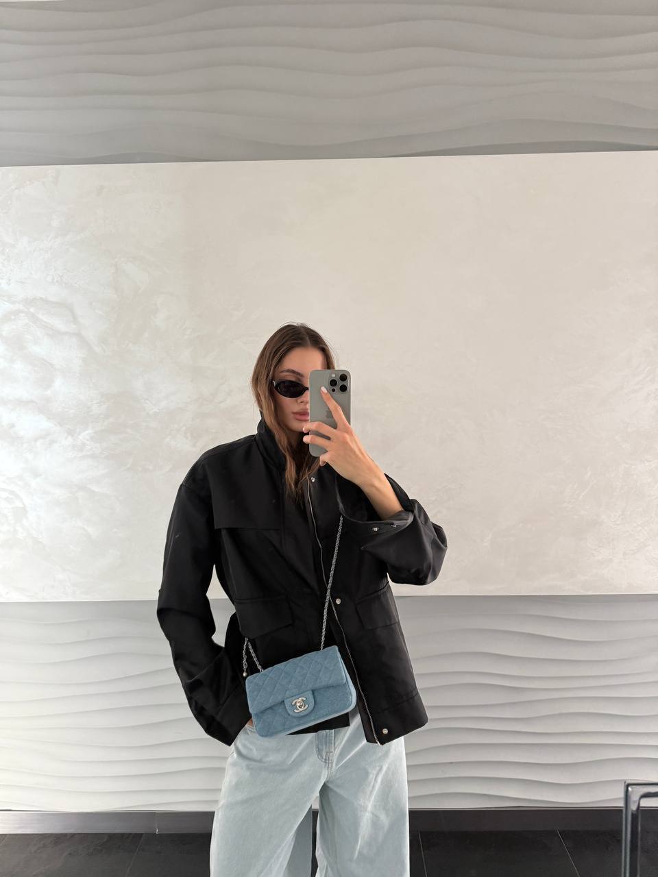 Chanel Classic 1.55 Small Single Flap Denim/Silver - 2