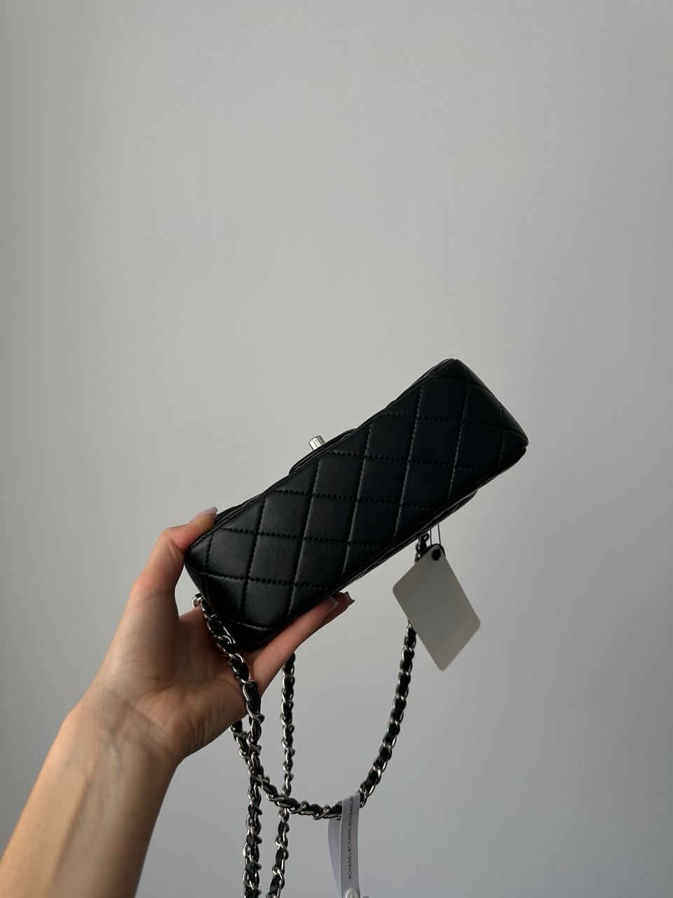 Chanel Classic 1.55 Small Single Flap in Black/Silver - 10