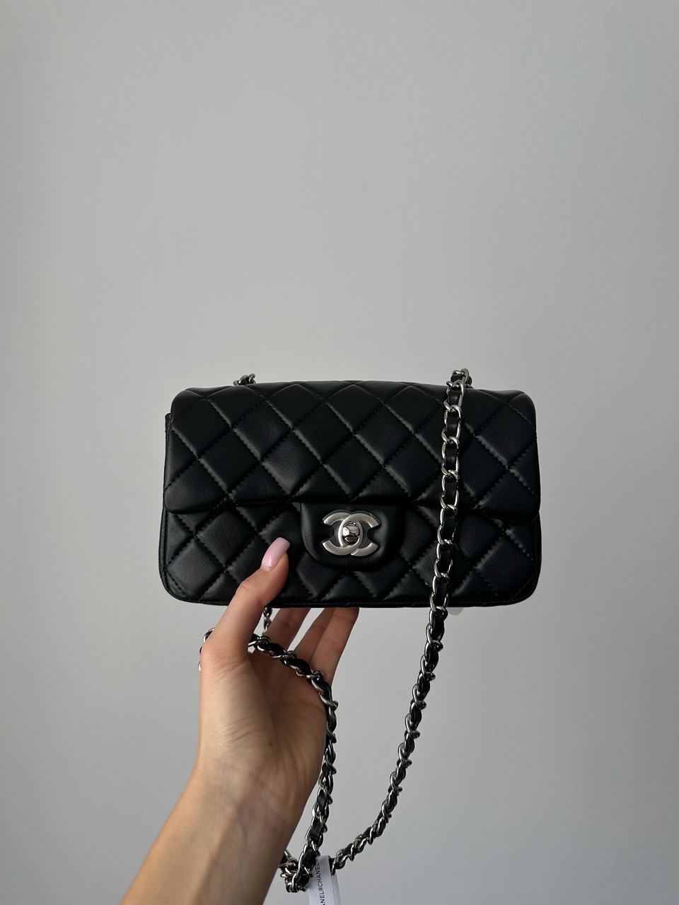 Chanel Classic 1.55 Small Single Flap in Black/Silver - 4