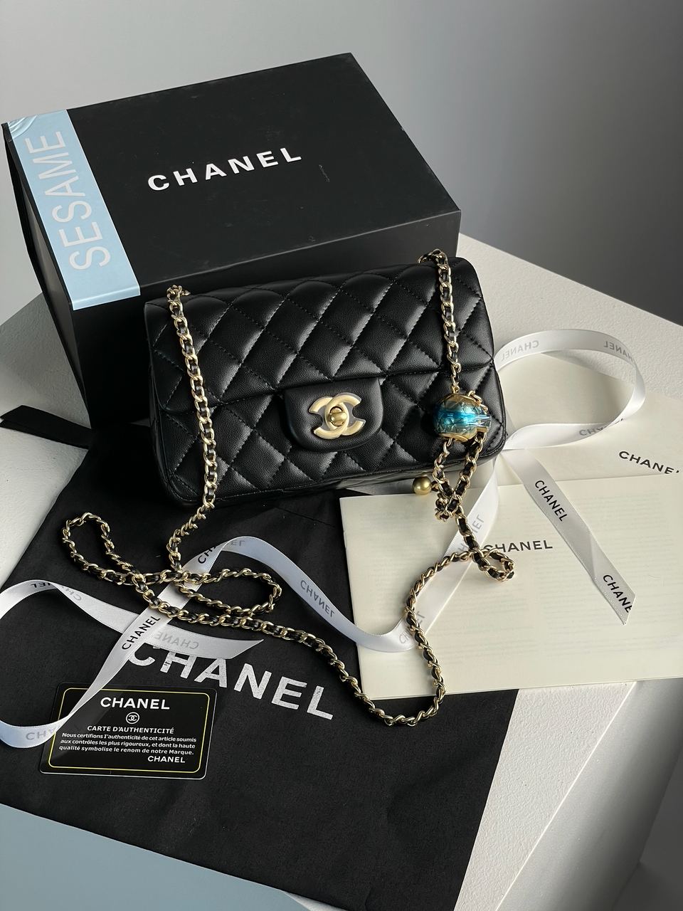 Chanel Classic 1.55 Small Single Flap in Black - 3