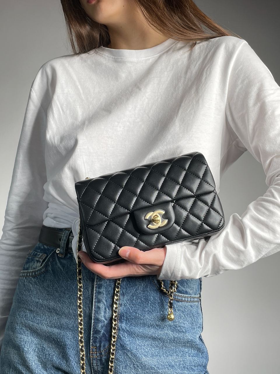 Chanel Classic 1.55 Small Single Flap in Black - 6