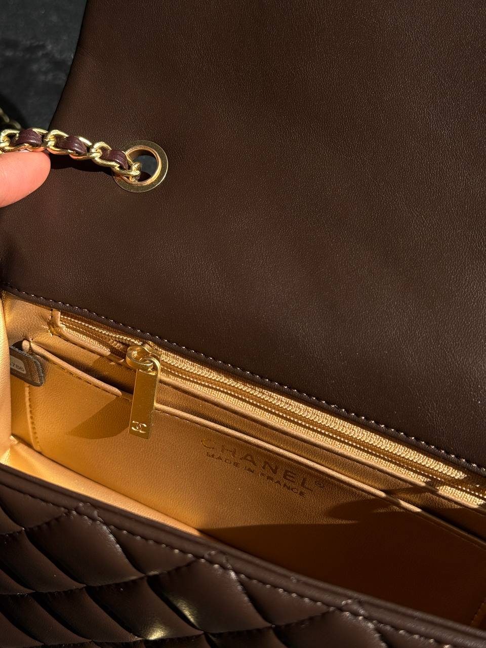 Chanel Classic 1.55 Small Single Flap in Brown/Gold - 11