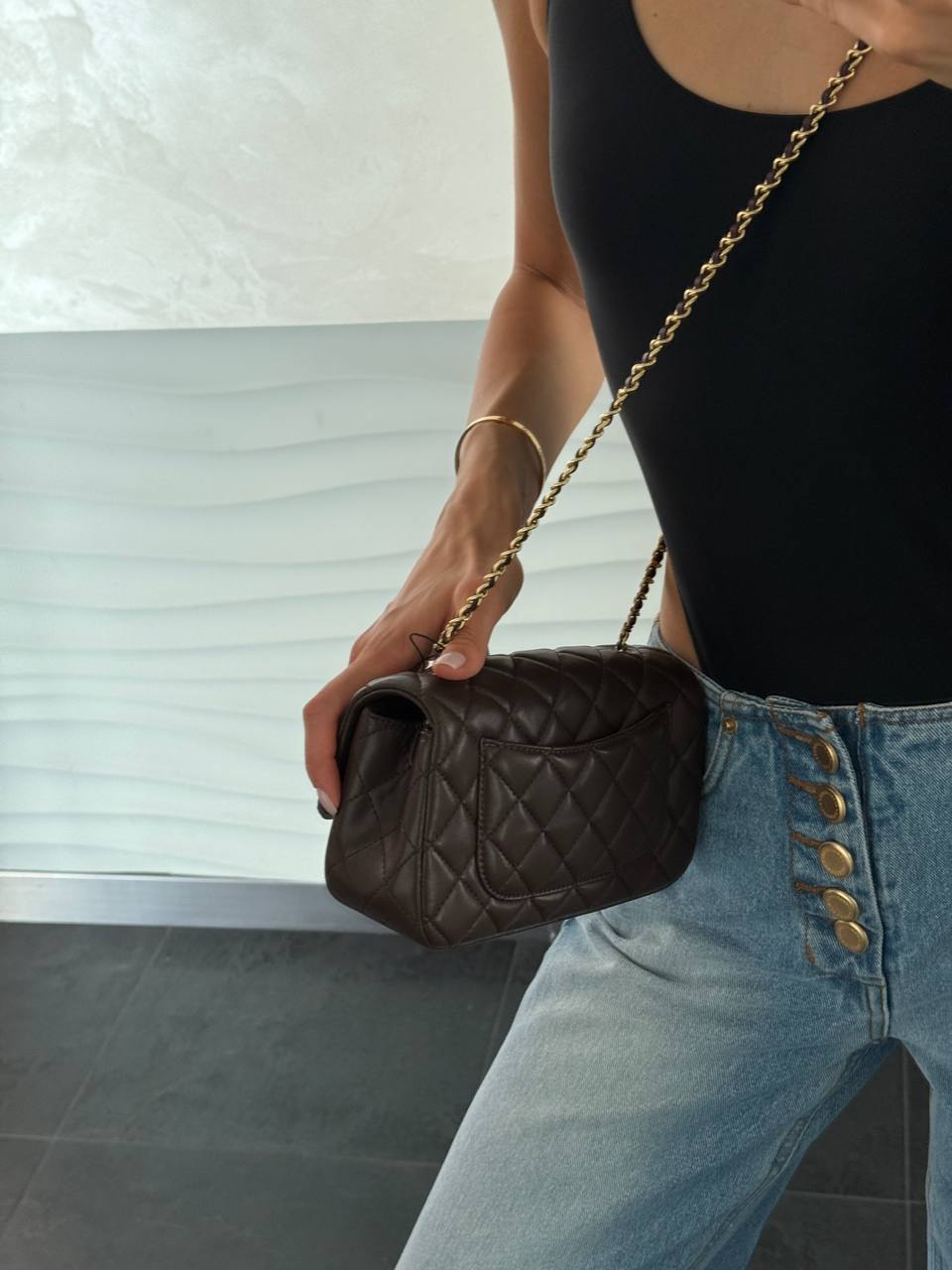 Chanel Classic 1.55 Small Single Flap in Brown/Gold - 8