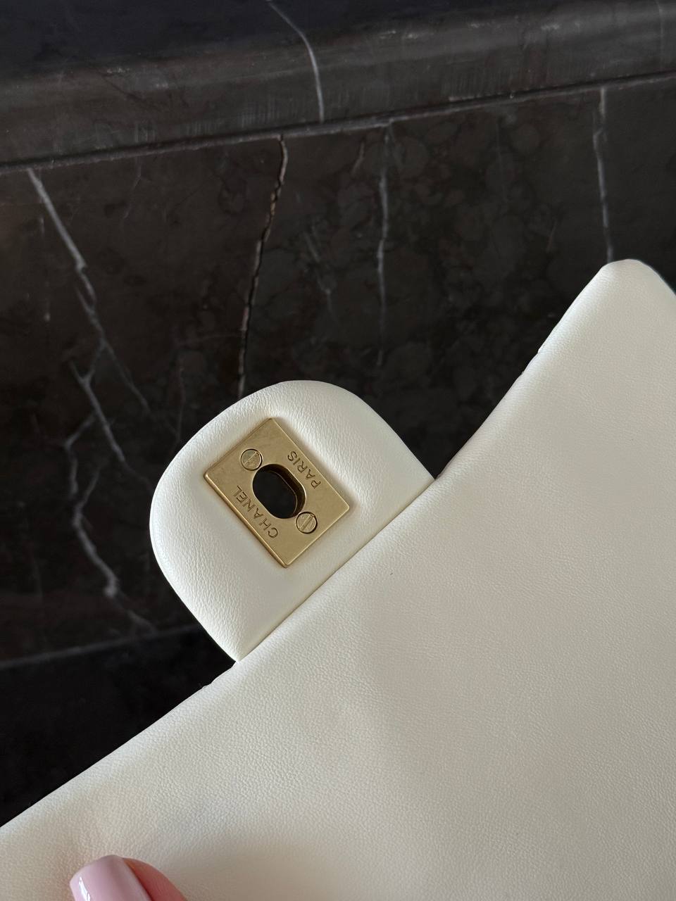 Chanel Classic 1.55 Small Single Flap in Milk/Gold - 11