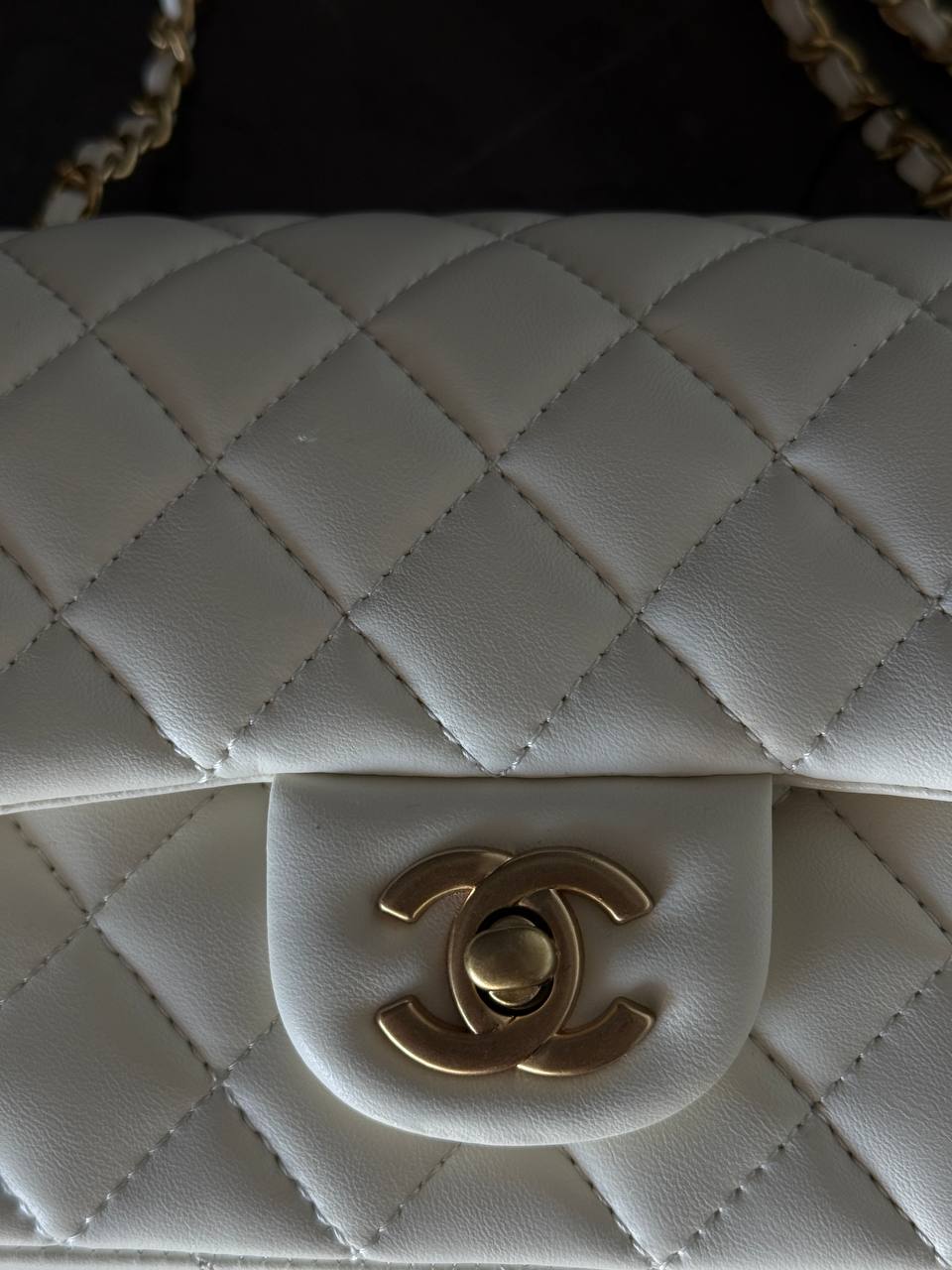 Chanel Classic 1.55 Small Single Flap in Milk/Gold - 6