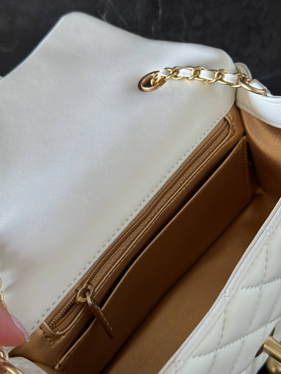 Chanel Classic 1.55 Small Single Flap in Milk/Gold - 8