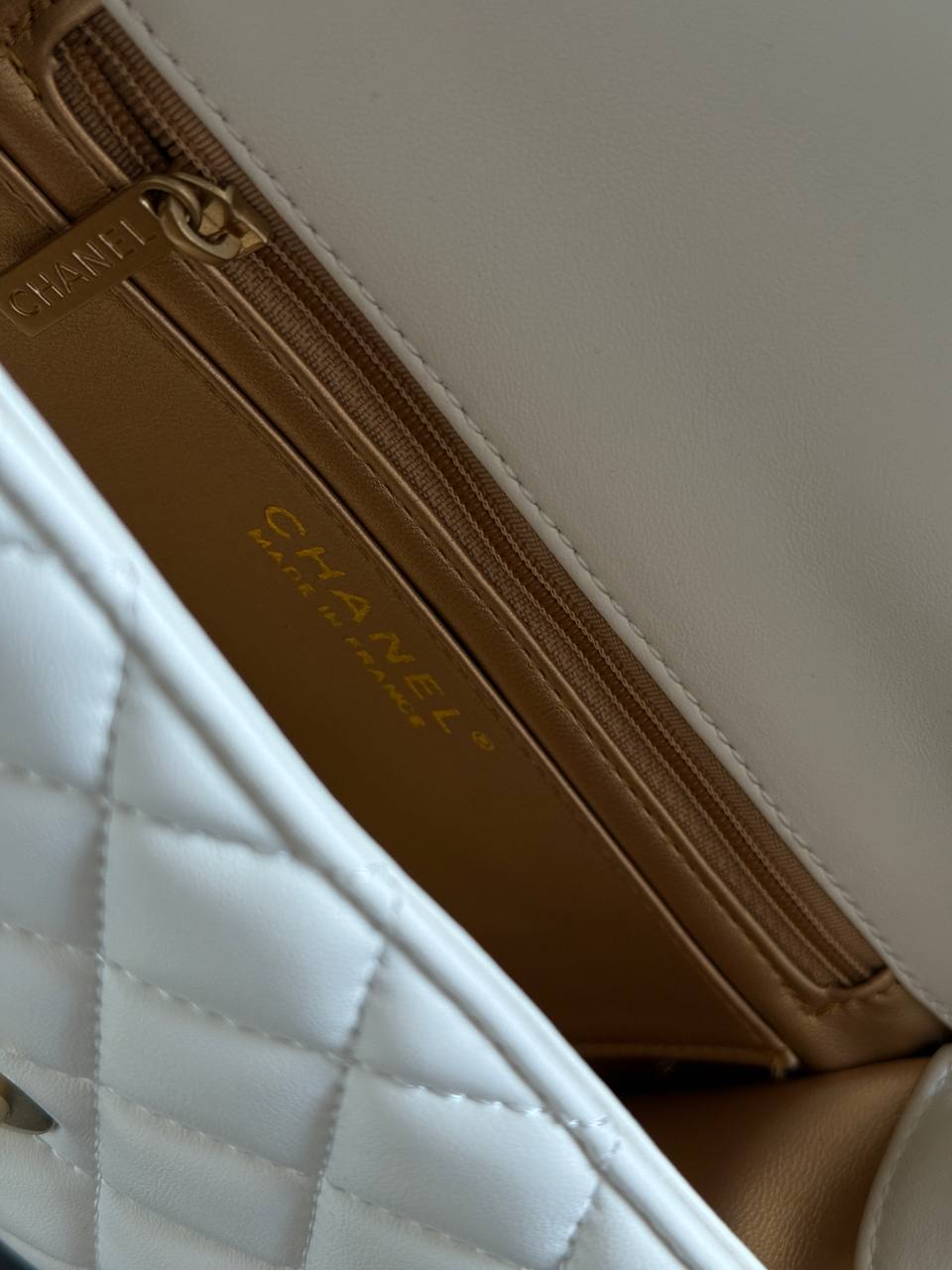 Chanel Classic 1.55 Small Single Flap in Milk/Gold - 9