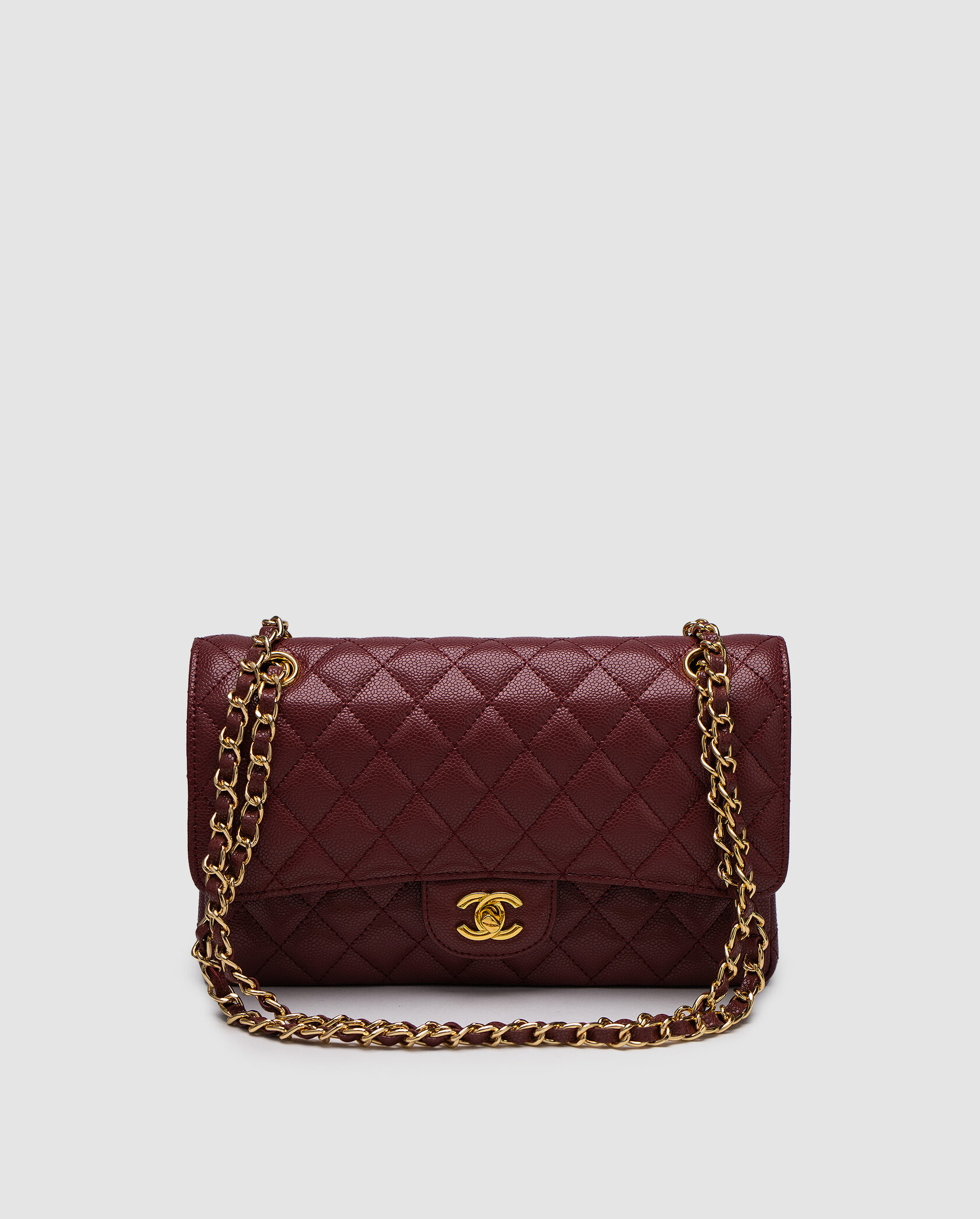 Chanel Classic 2.55 Medium Double Flap in Burgundy/Gold - 3