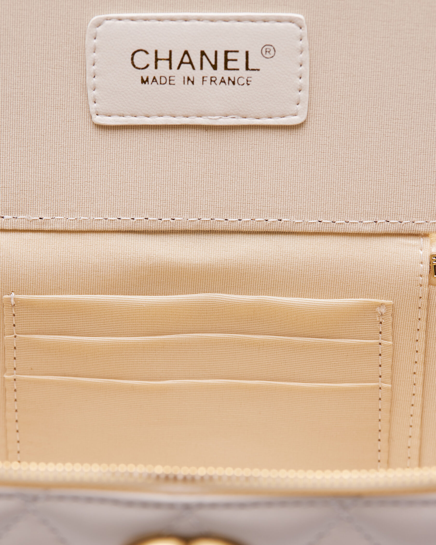 Chanel Classic Beige Lambskin Pearl Crush Vanity Bag - 4