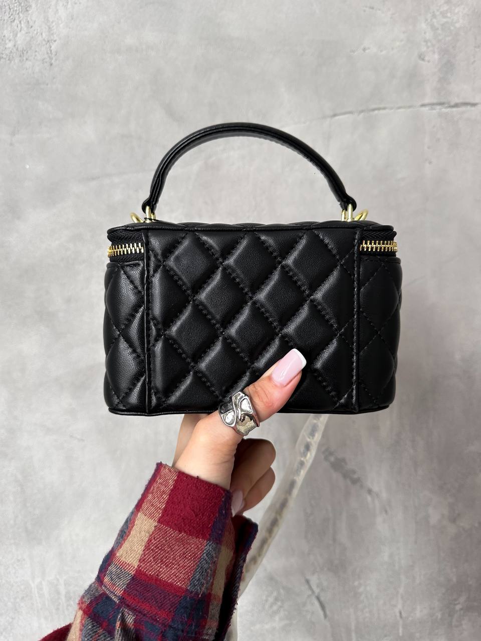 Chanel Classic Black Lambskin Pearl Crush Vanity Bag - 4