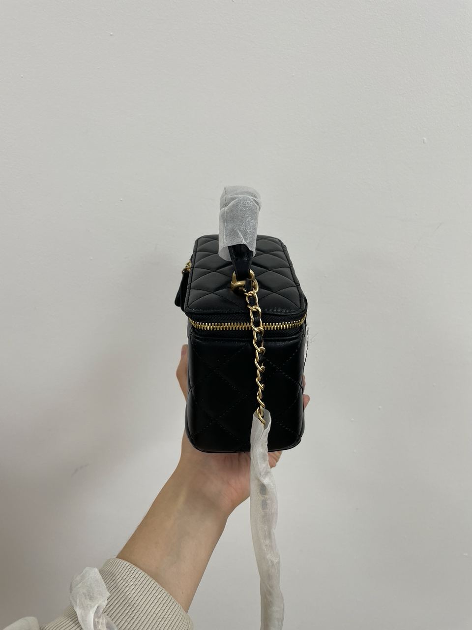 Chanel Classic Black Lambskin Pearl Crush Vanity Bag - 10