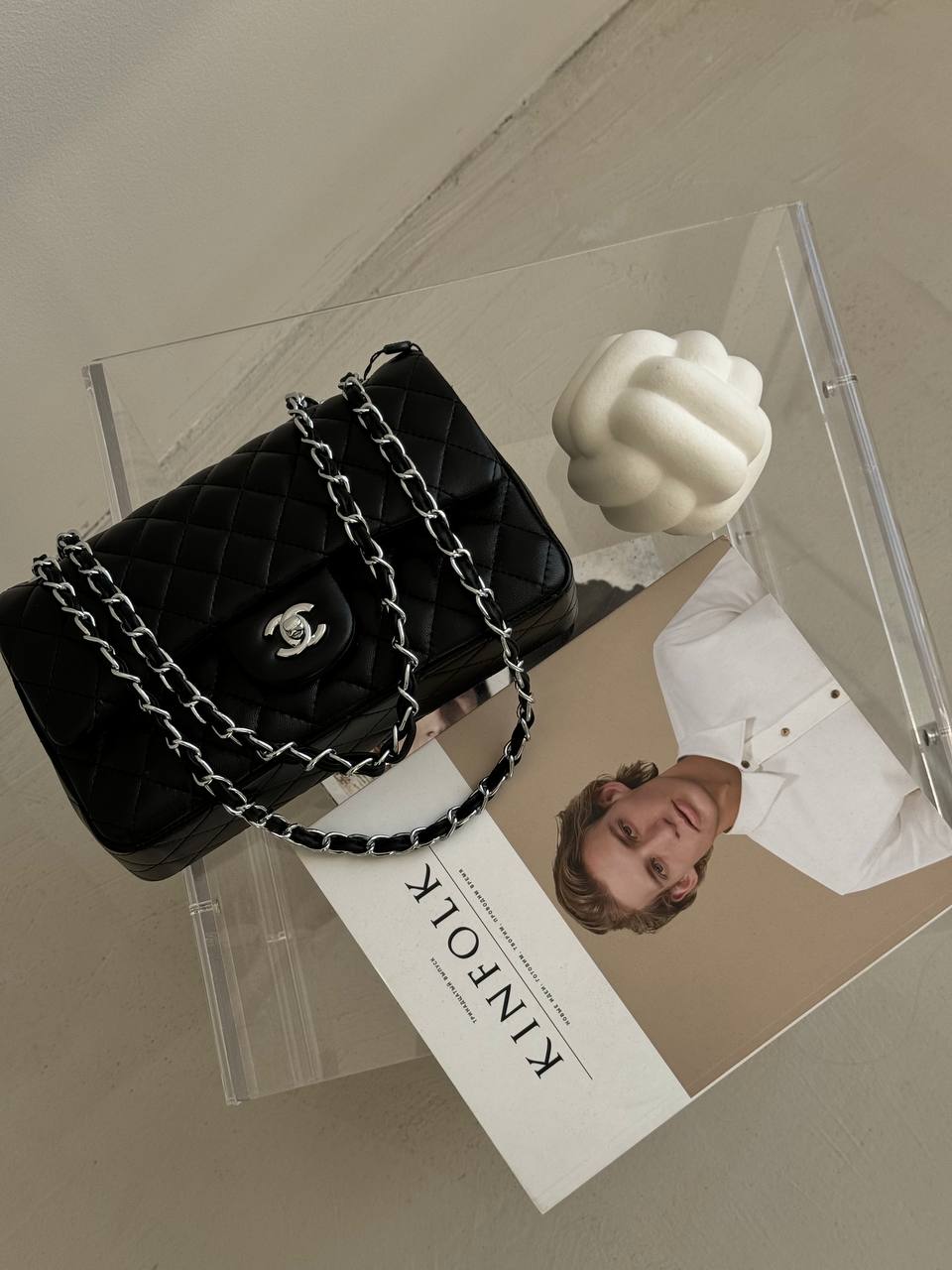 Chanel Classic Double Flap Bag Medium in Black Caviar Leather with Silver Hardware - 2