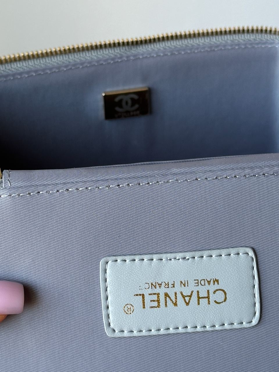 Chanel Classic Grey Lambskin Pearl Crush Vanity Bag Gold - 10